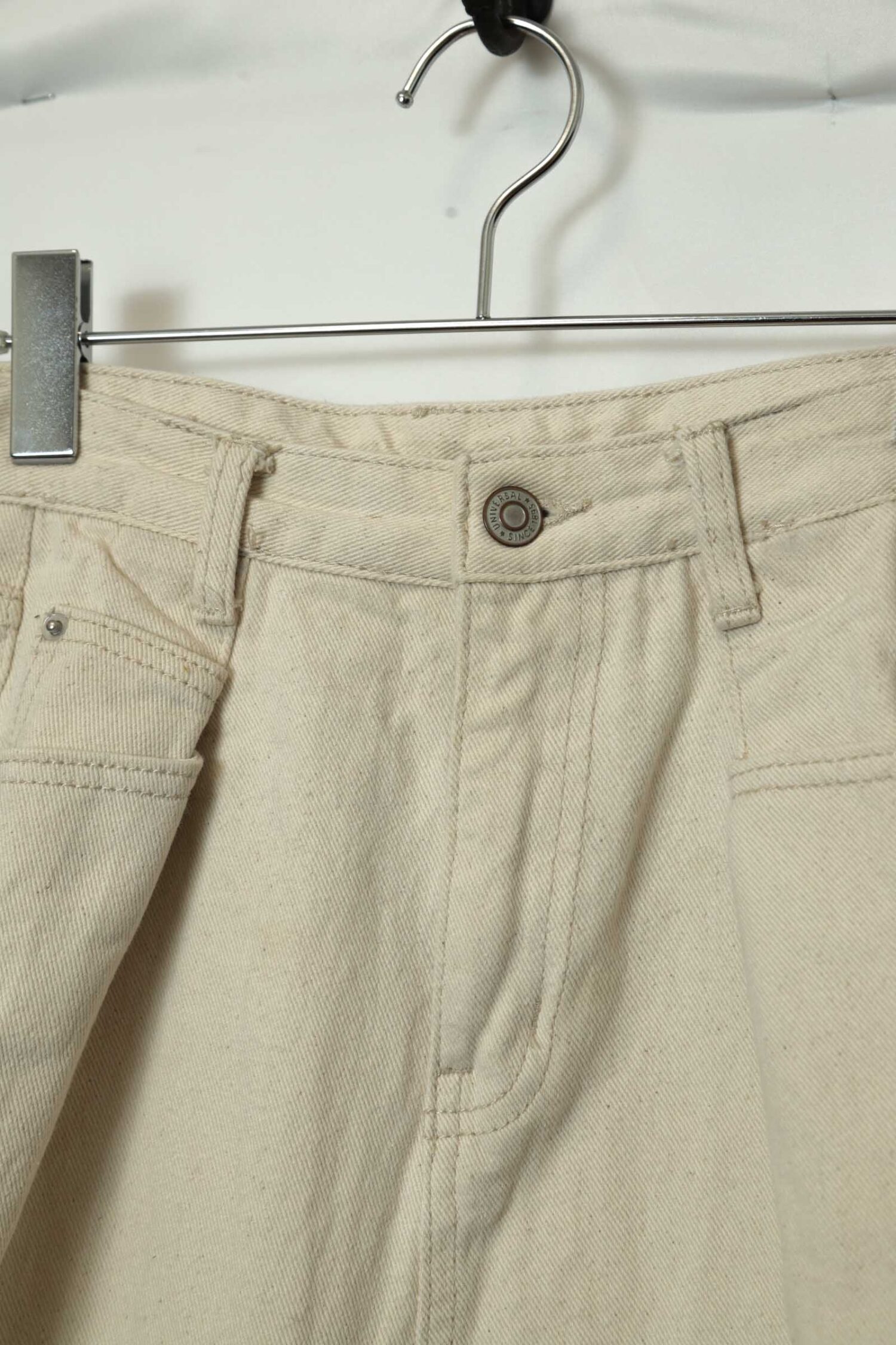 Alternative view of VINTAGE PLEATED WHITE DENIM PANTS/W66