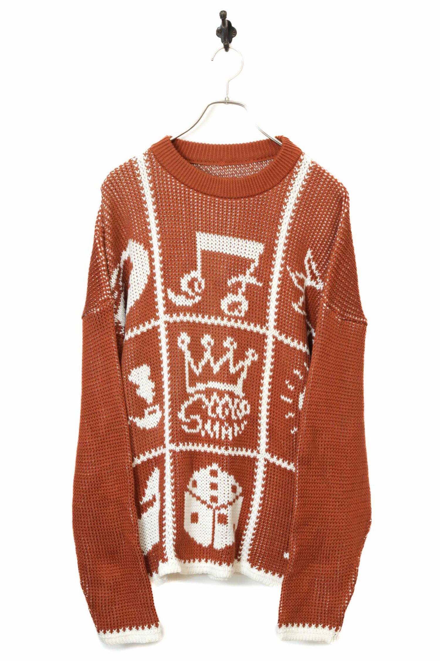 VINTAGE PATTERN KNITED SWEATER/XL