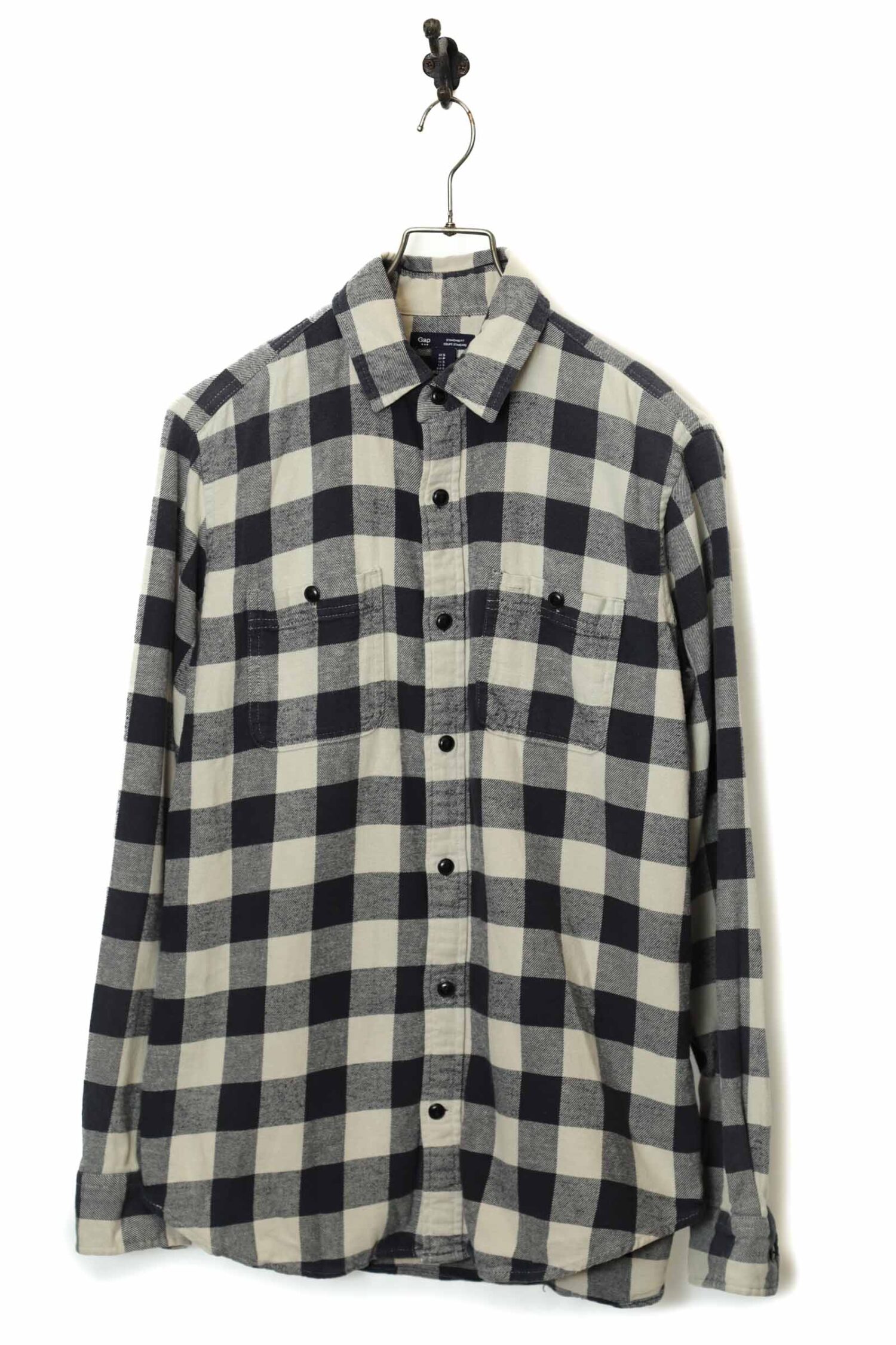 USED GAP BLACK CHECK PATTERN SHIRT/S