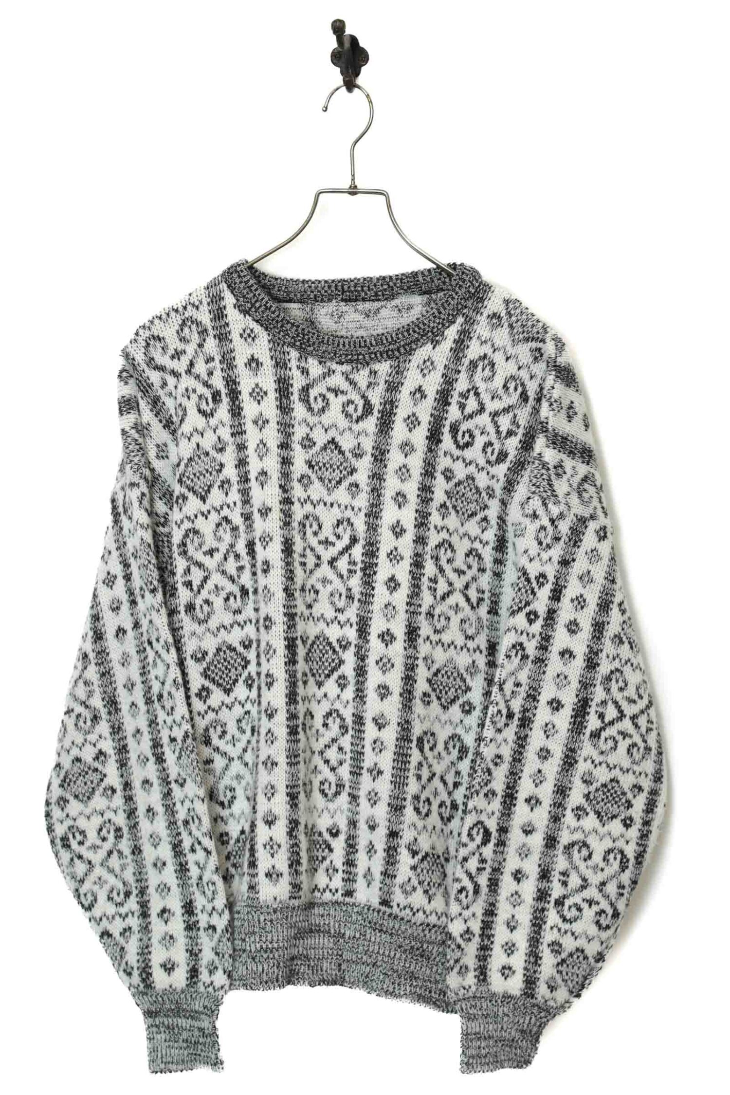 VINTAGE JAQUARD KNITED SWEATER/L