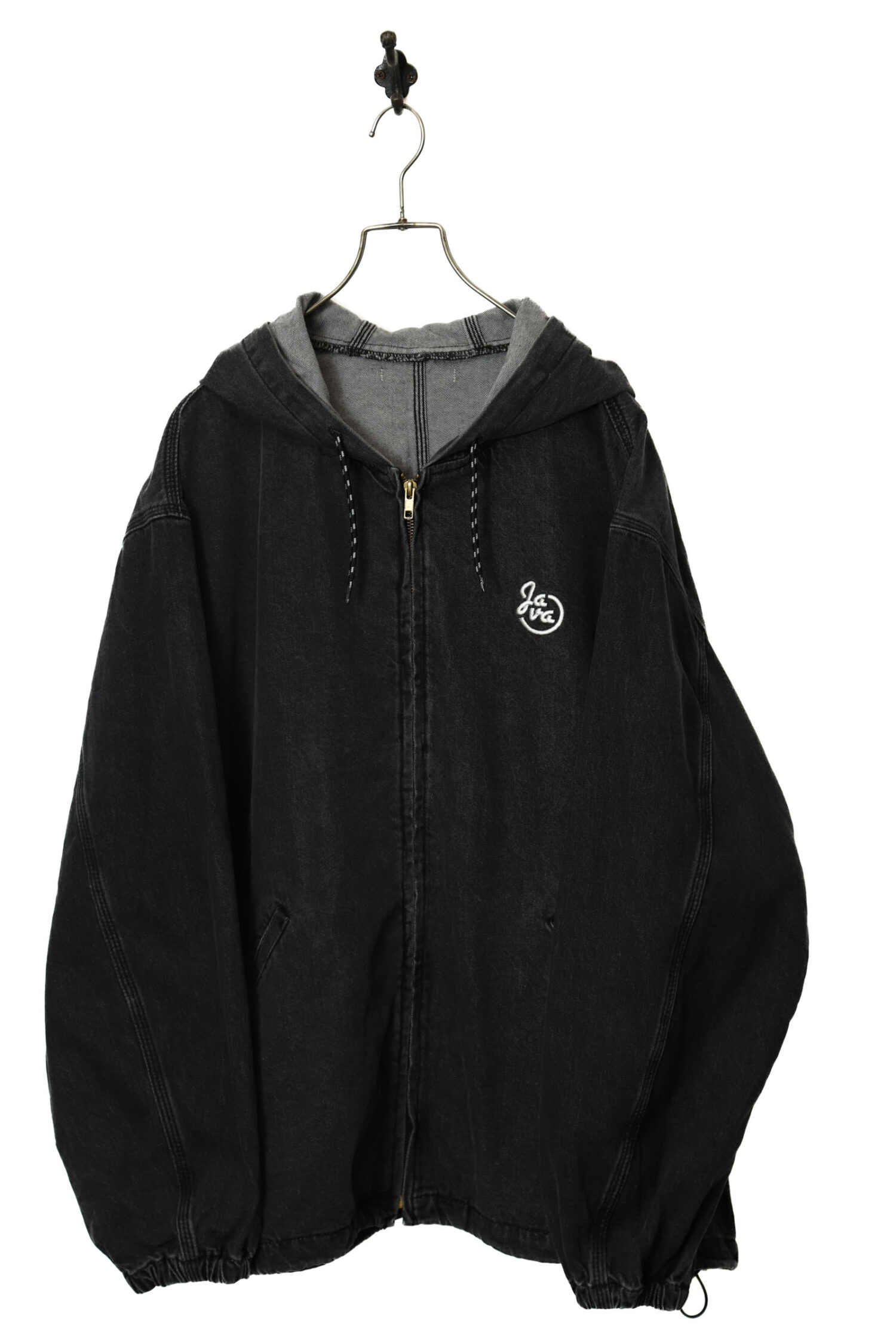 USED BLACK DENIM PARKA/XL