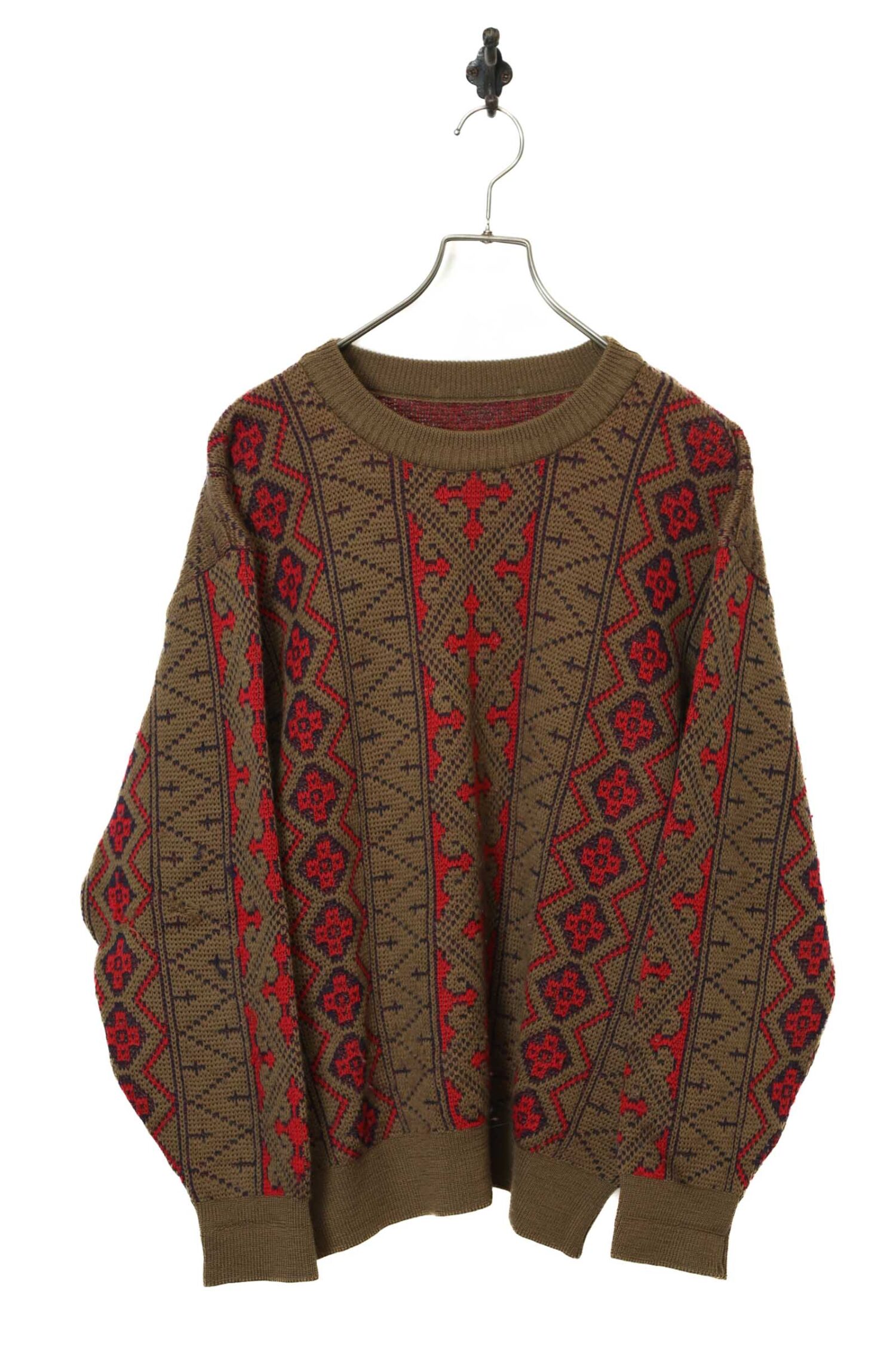 VINTAGE PATTERN KNITED SWEATER/XL