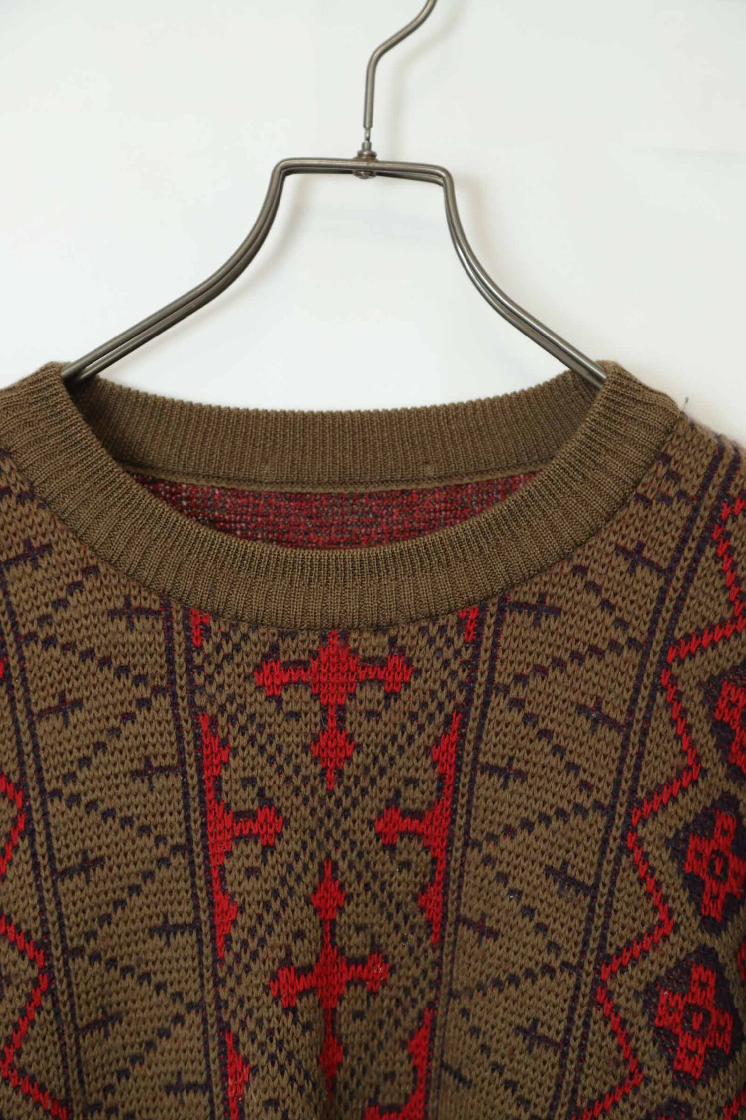 Alternative view of VINTAGE PATTERN KNITED SWEATER/XL