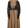 VINTAGE DESIGN FAKE LEATHER COAT/S