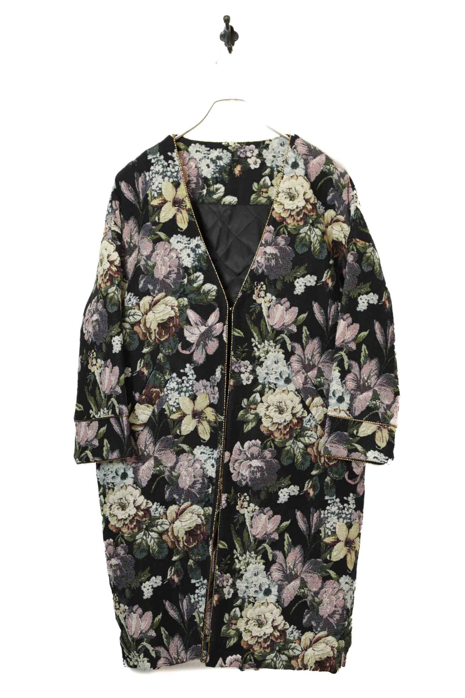VINTAGE JACQUARD PATTERN COAT/L