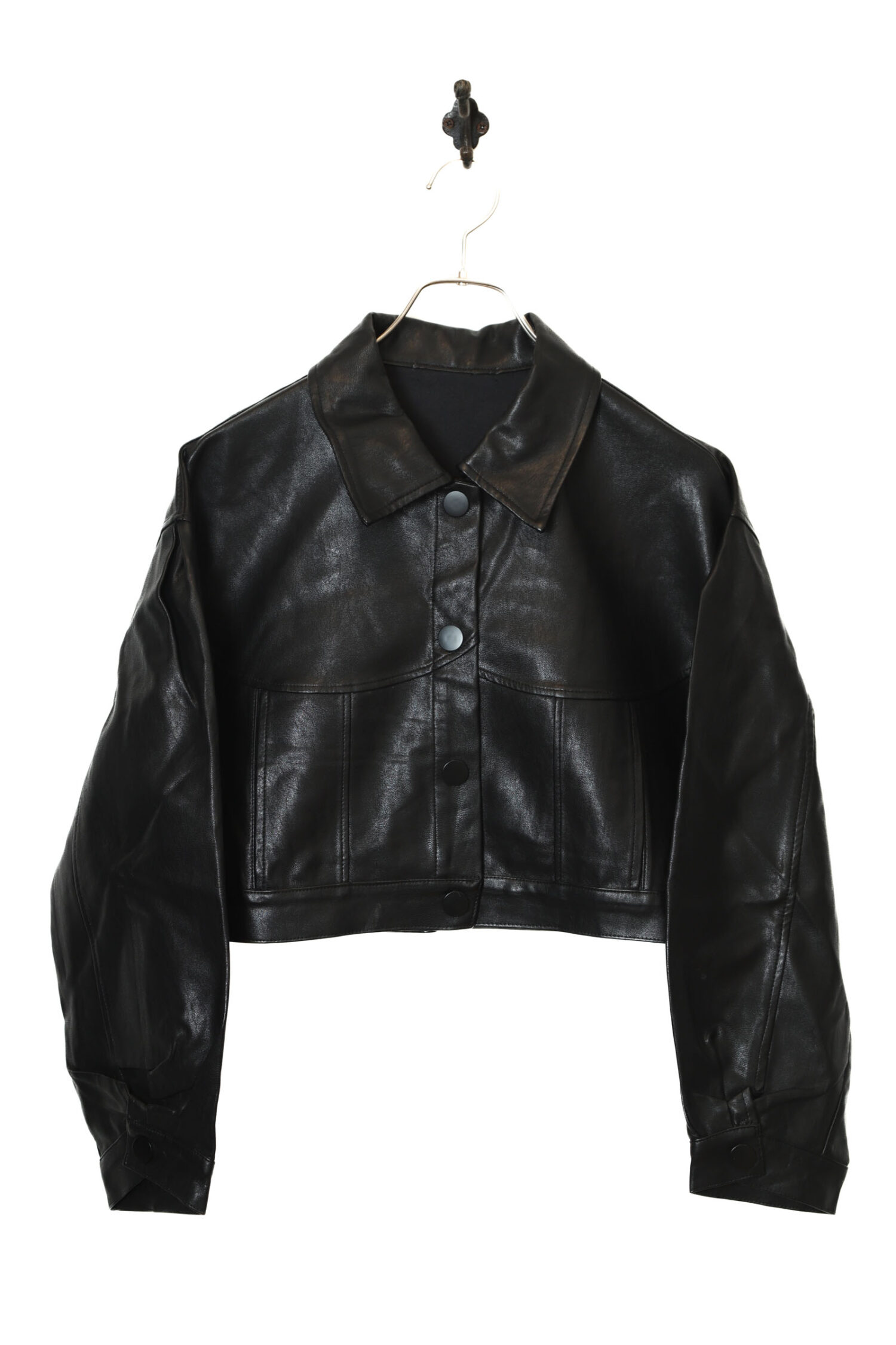 VINTAGE FAKE LEATHER JACKET/M