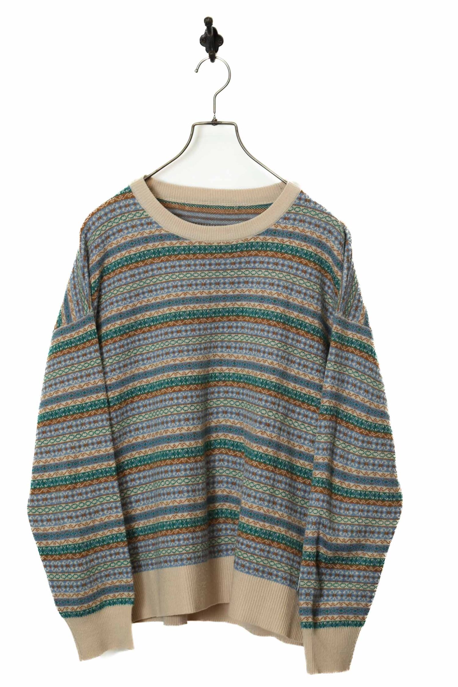 VNTAGE PATTERN KNITED SWEATER/L