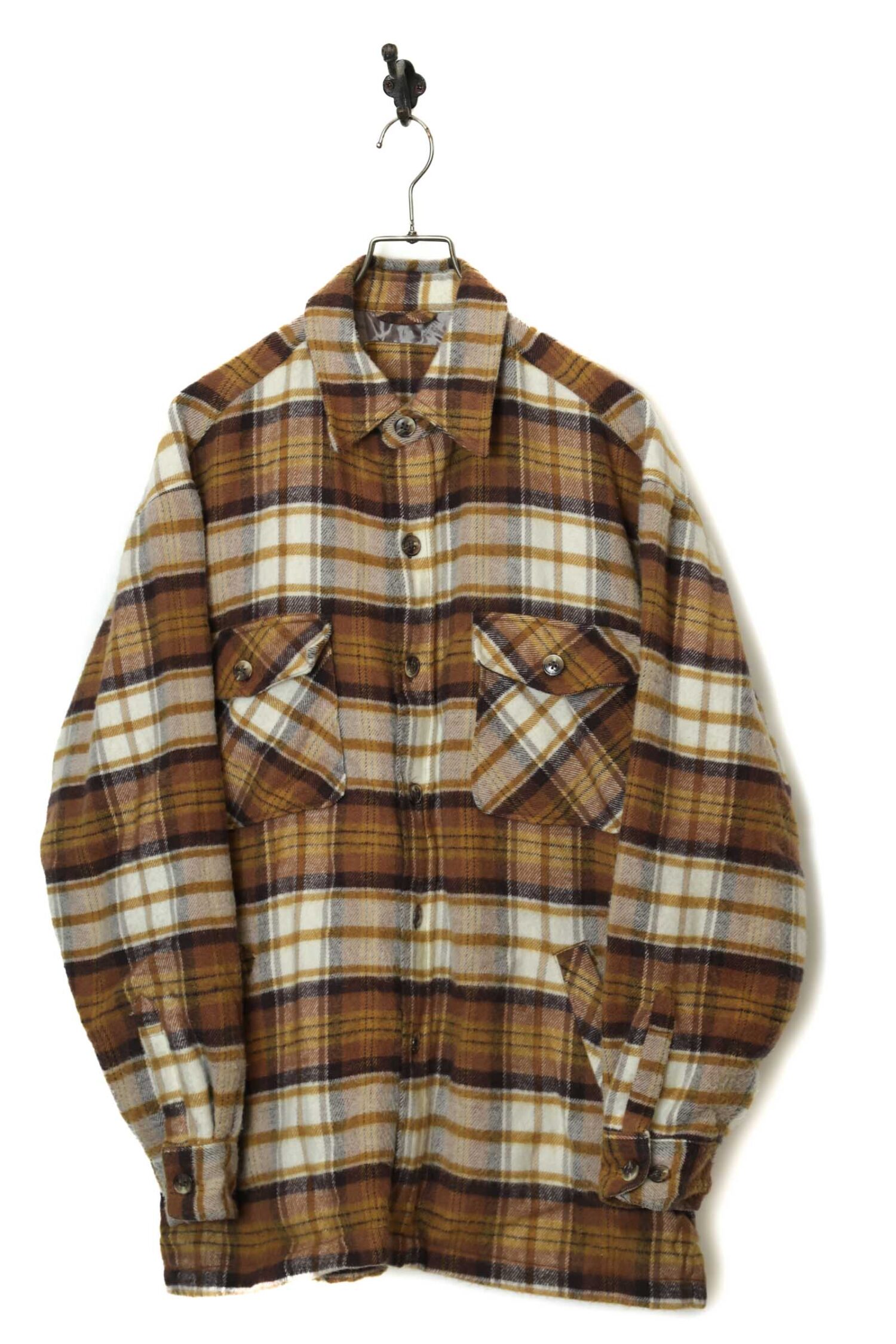 VINTAGE WOOLY CHECK PATTERN COVERALL JACKET/XL