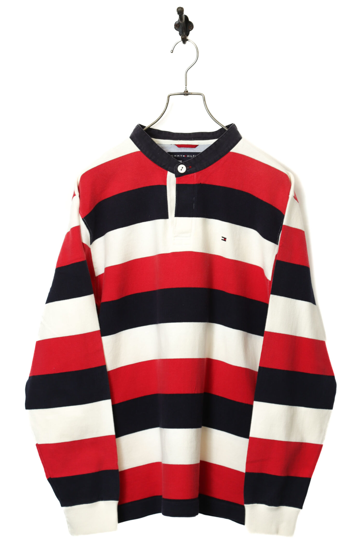 USED TOMMY HILFIGER BORDER LONG SLEEVE SHIRT/L