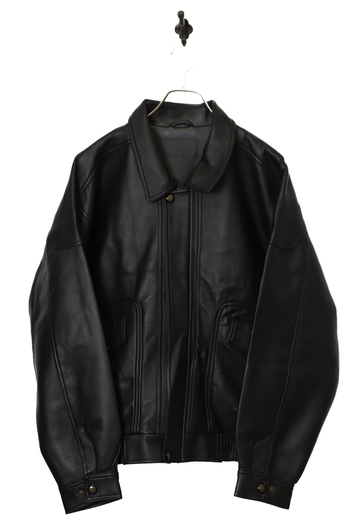 VINTAGE FAKE LEATHER JACKET/L