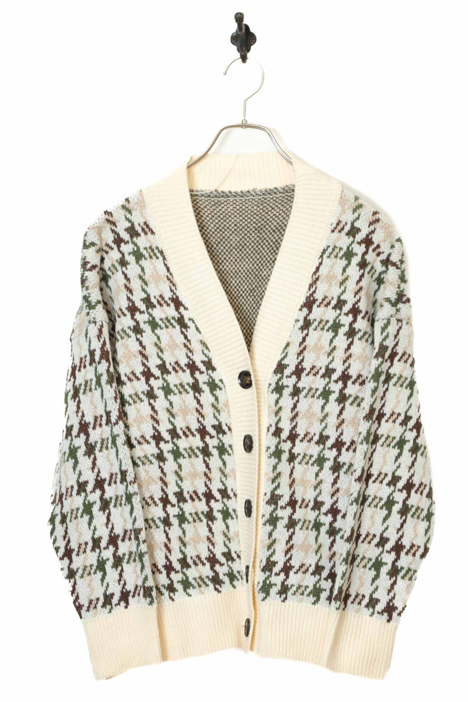 VINTAGE PATTERN KNITED CARDIGAN/L