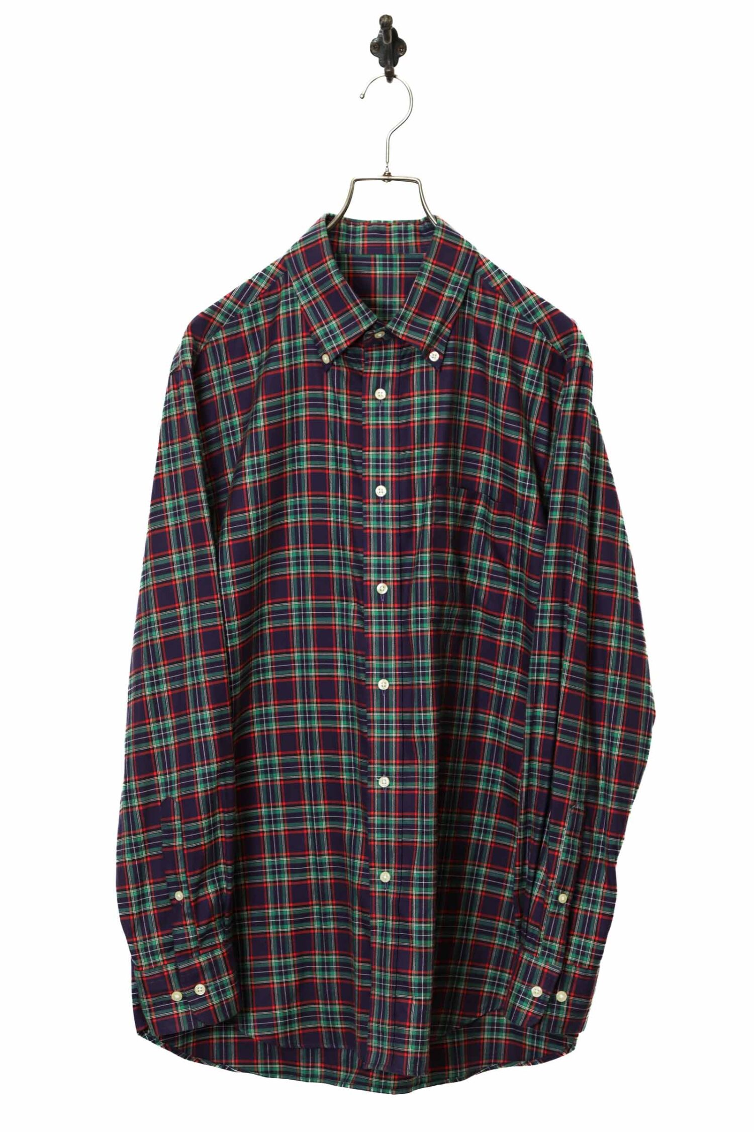 VINTAGE CHECK PATTERN SHIRT/XL