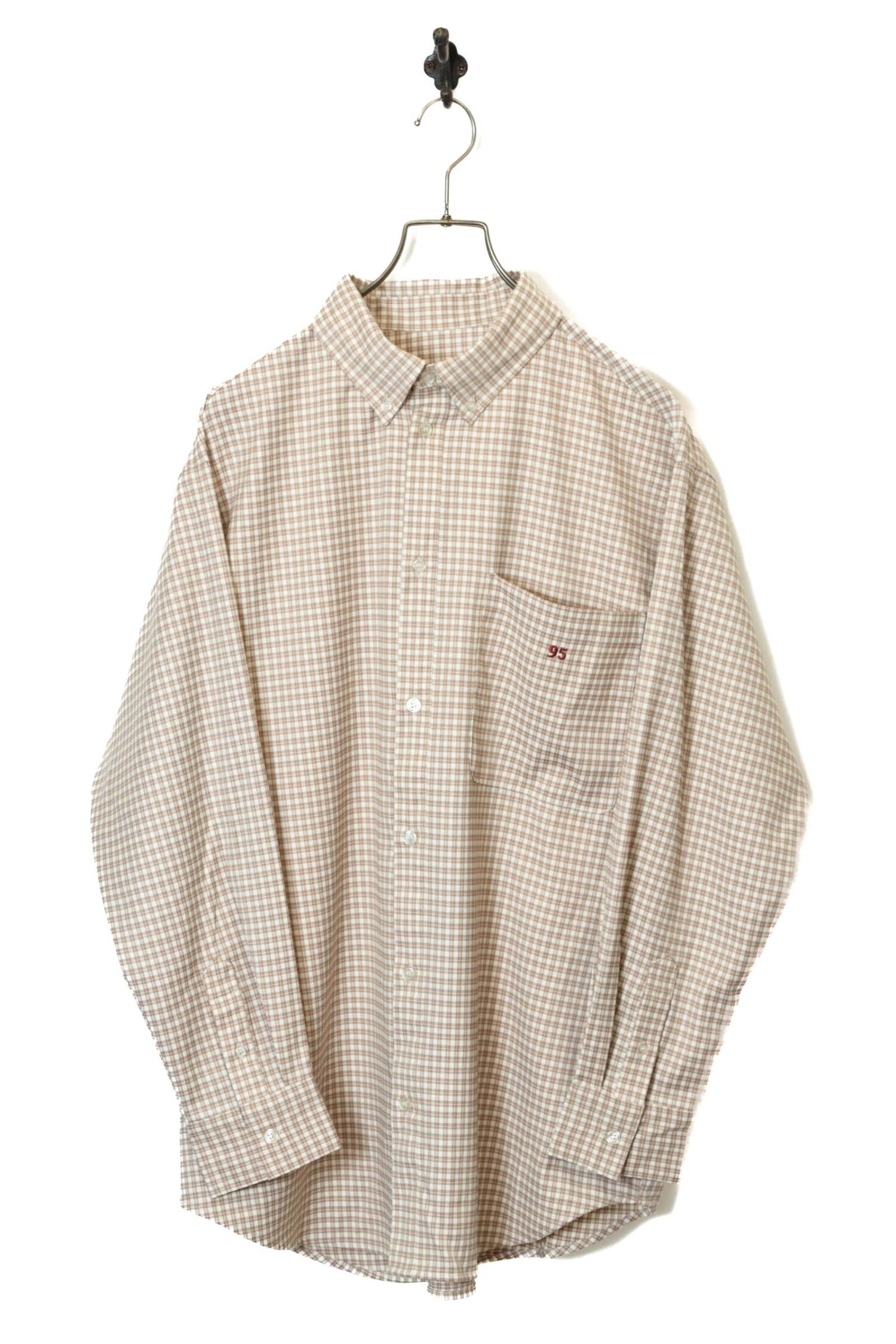 VINTAGE CHECK PATTERN SHIRT/XL