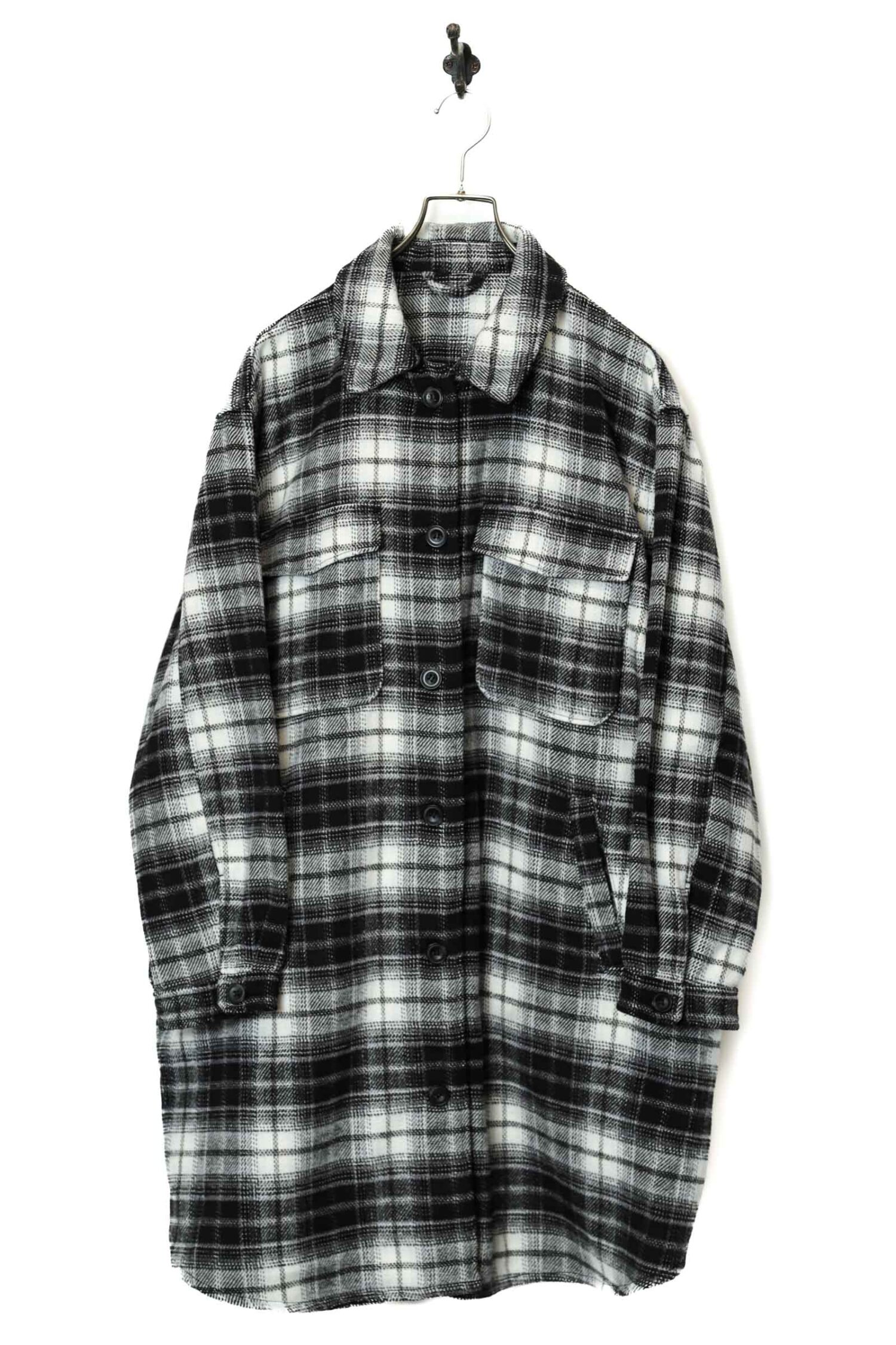 VINTAGE CHECK LONG CPO JACKET/XL
