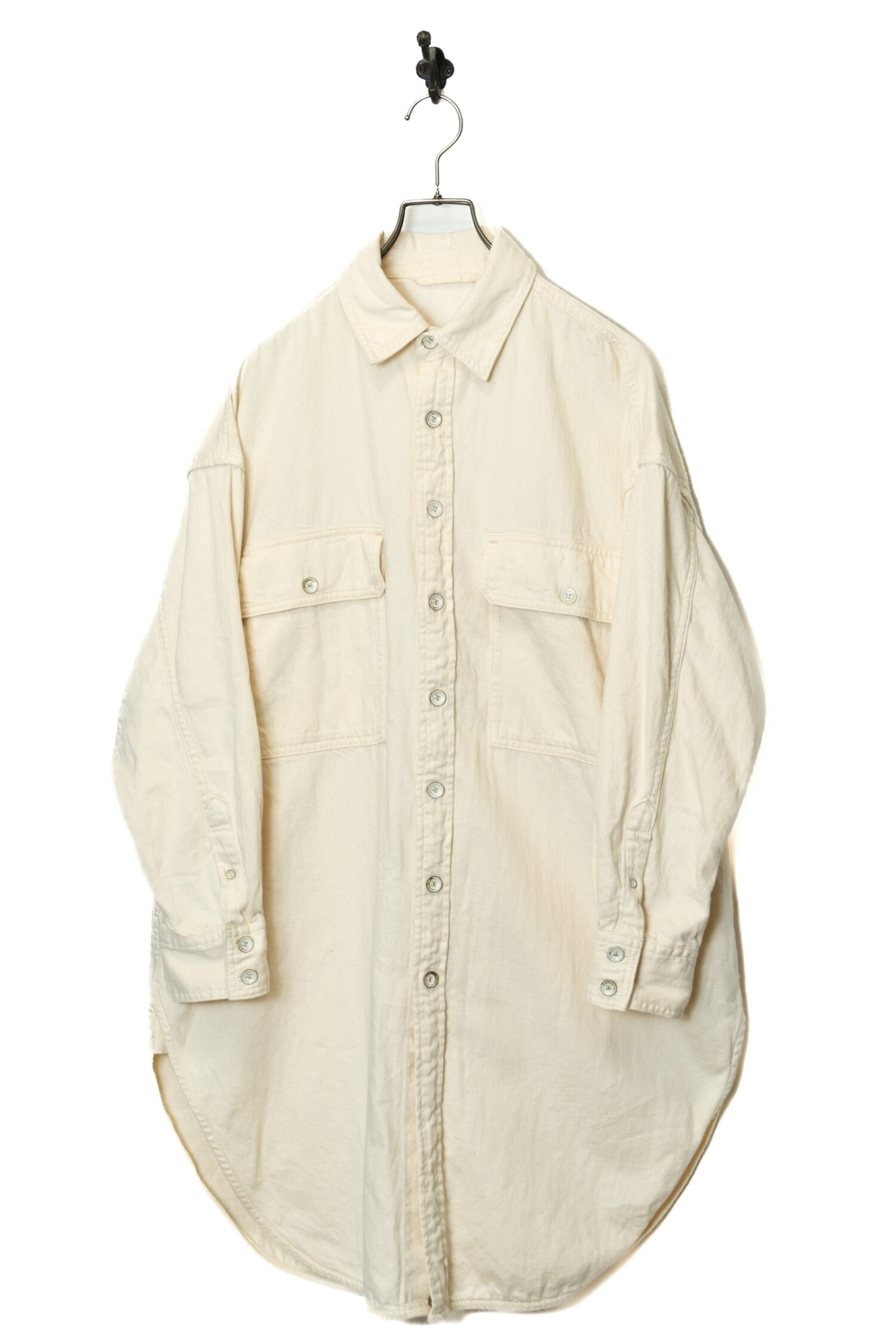 VINTAGE LONG DENIM CPO JACKET/XL