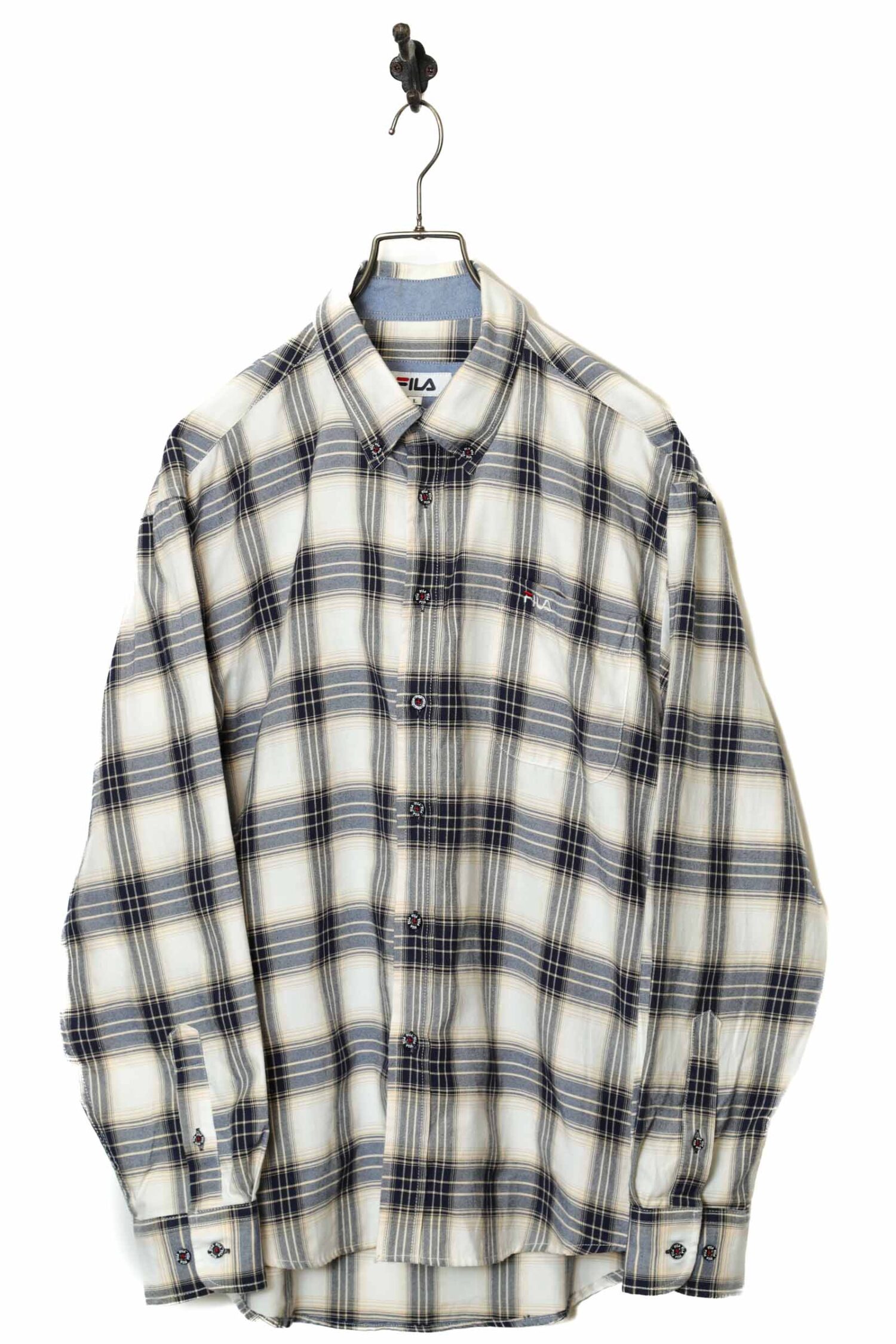 USED FILA CHECK PATTERN SHIRT/M