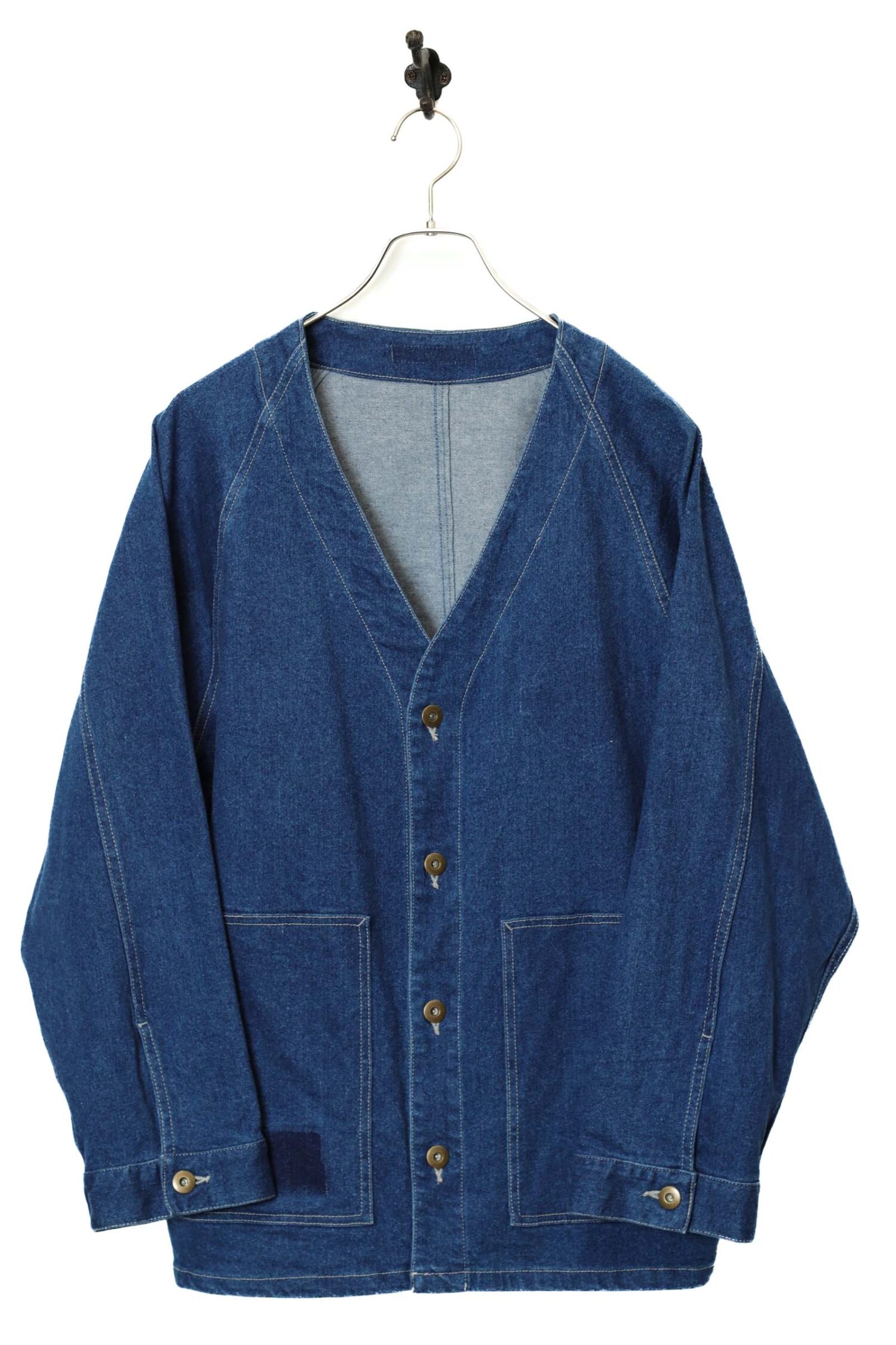 VINTAGE NO COLLAR DENIM COVERALL/L