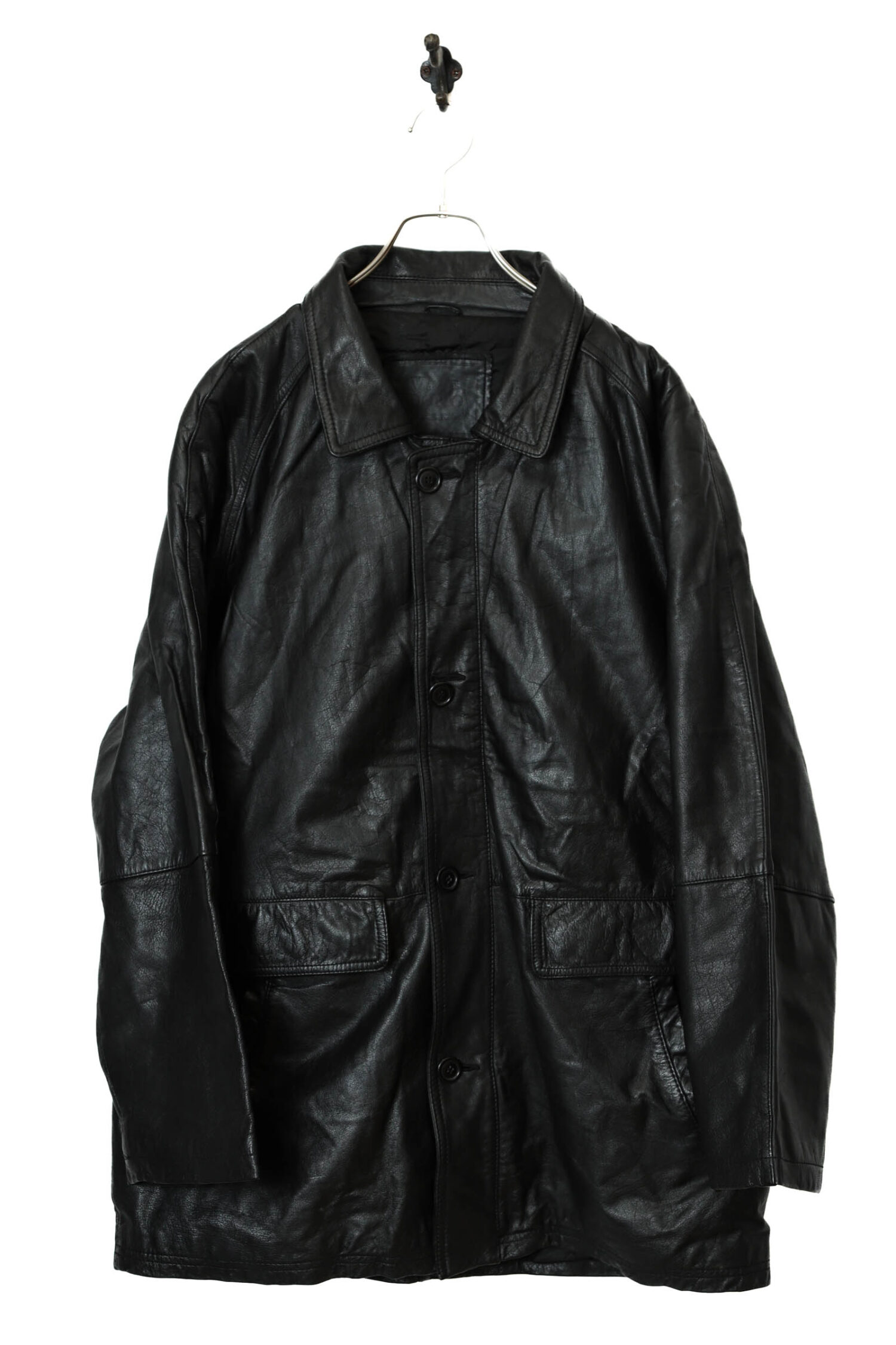 VINTAGE COW LEATHER JACKET/L