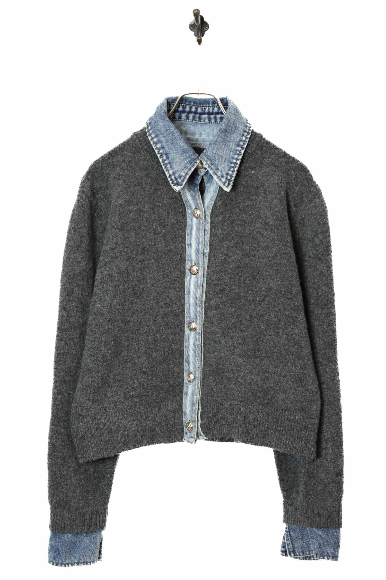 VINTAGE LAYERED DENIM JACKET/L