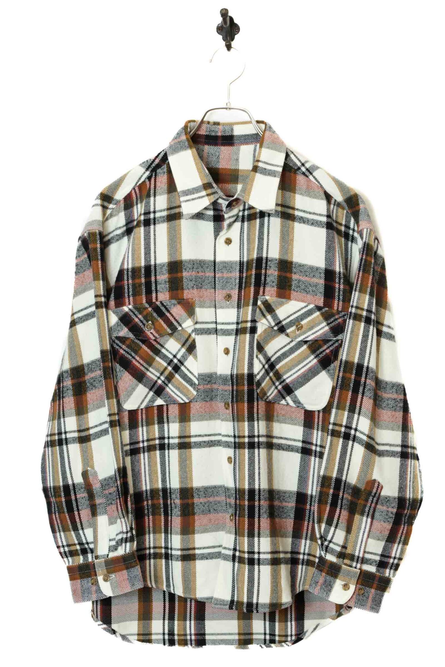VINTAGE WOOLY CHECK PATTERN SHIRT/L