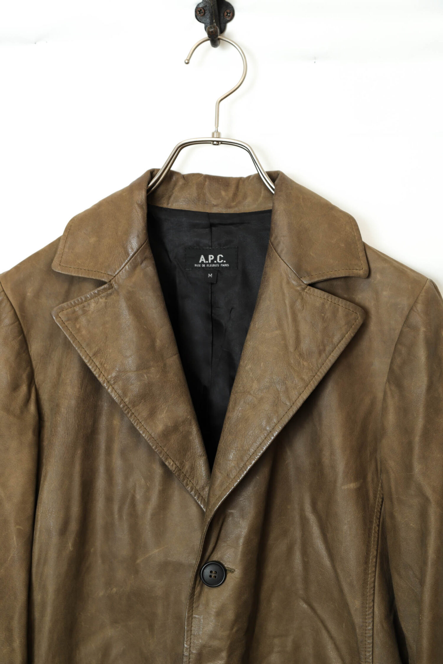 Alternative view of USED A.P.C. COW LEATHER COAT/MADE IN FRANCE/S