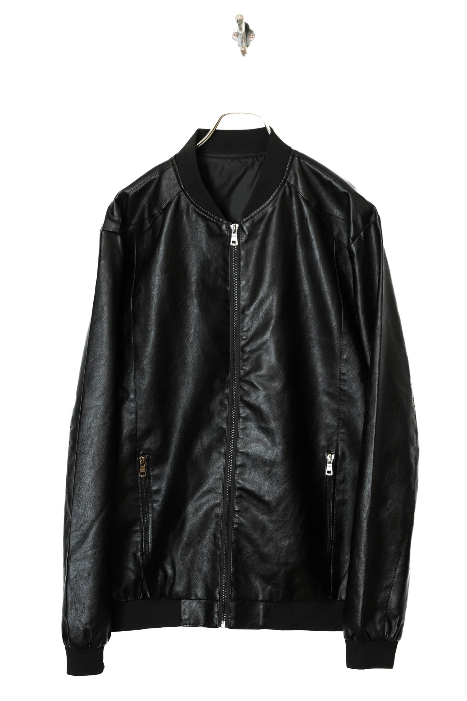 VINTAGE FAKE LEATHER JACKET/L