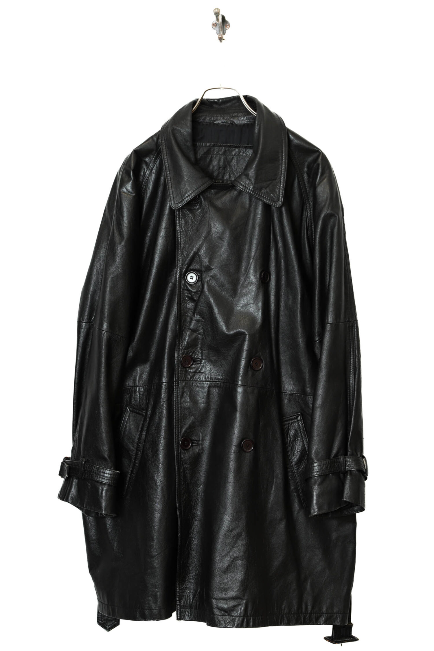 VINTAGE COW LEATHER COAT/L