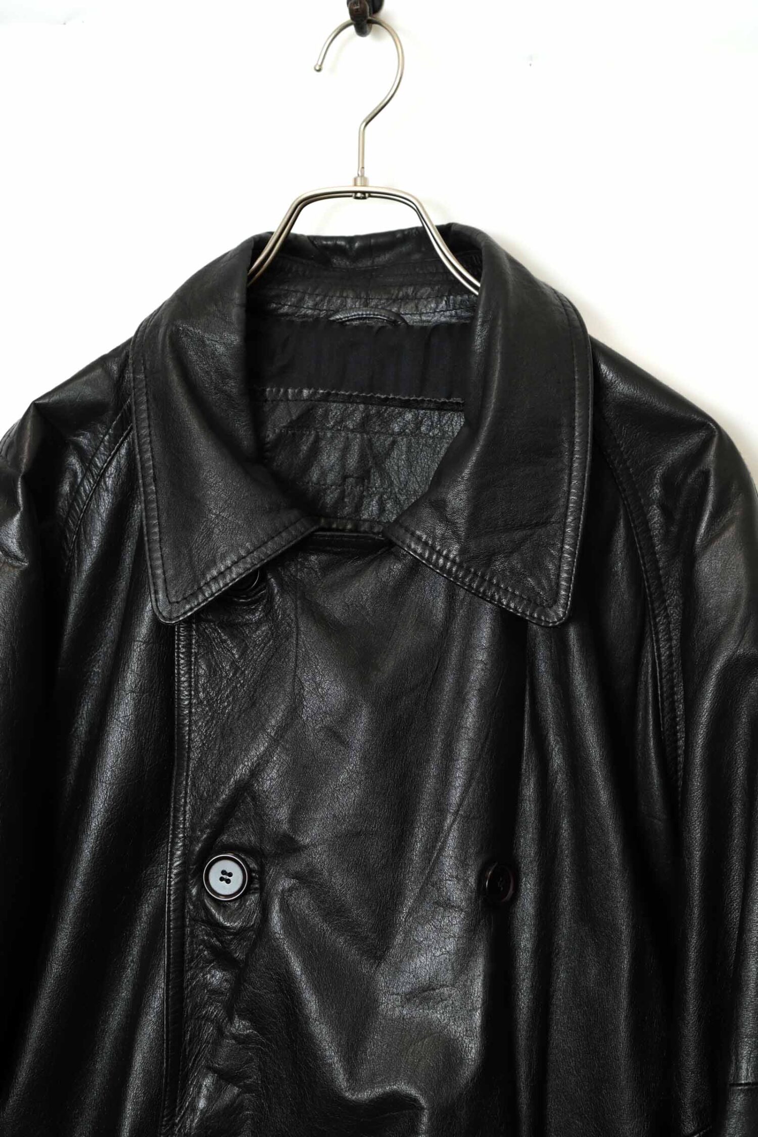 Alternative view of VINTAGE COW LEATHER COAT/L