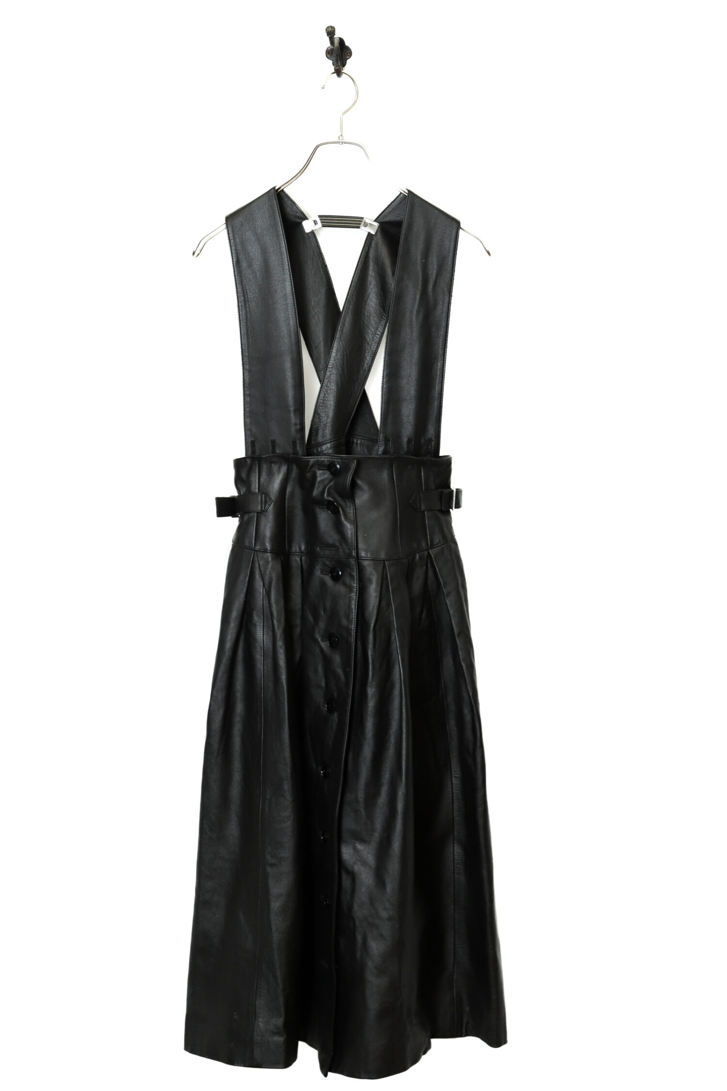 VINTAGE COW LEATHER SKIRT/W60-70