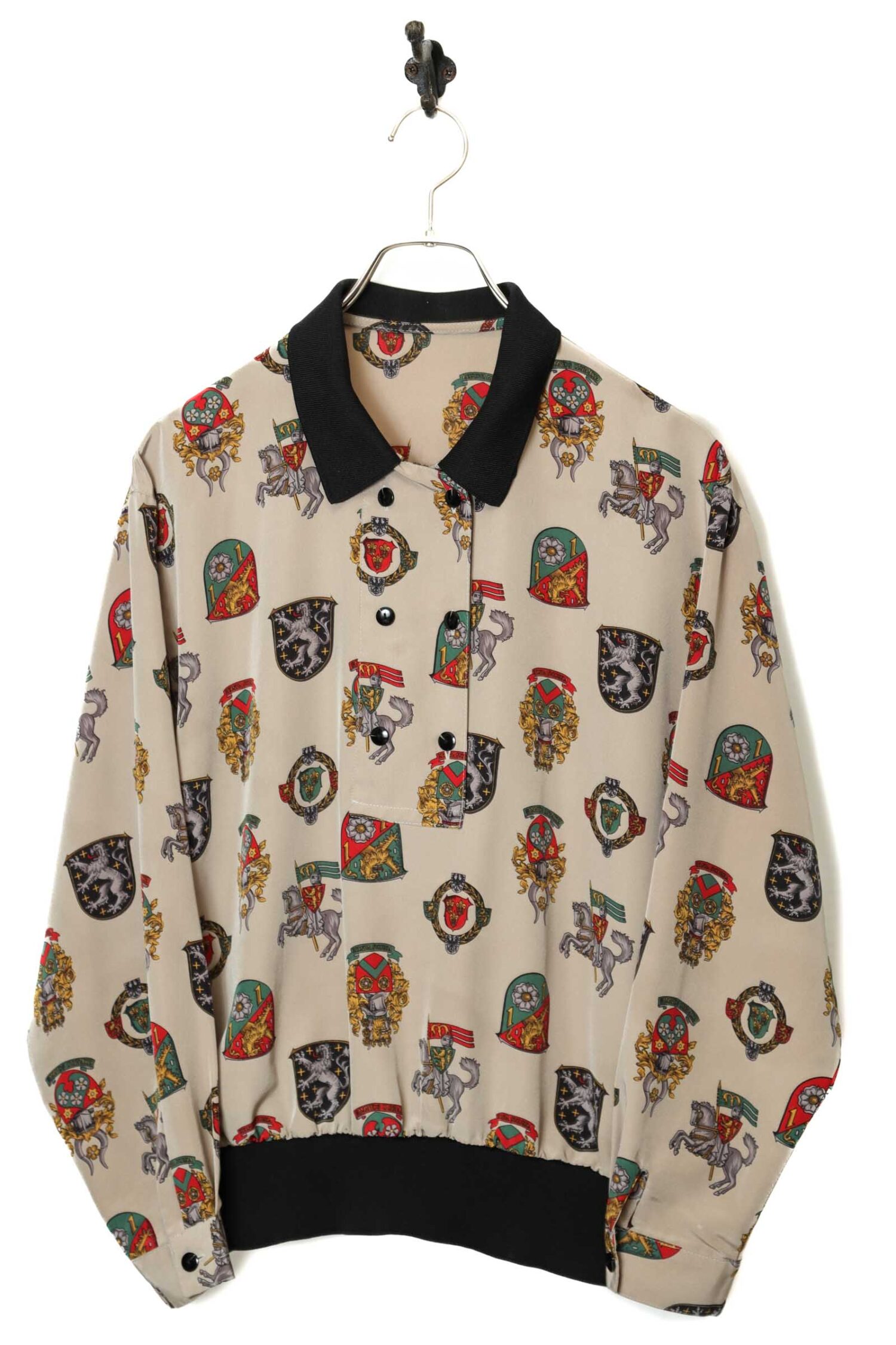 VINTAGE PRINTED PULL-OVER SHIRT/L