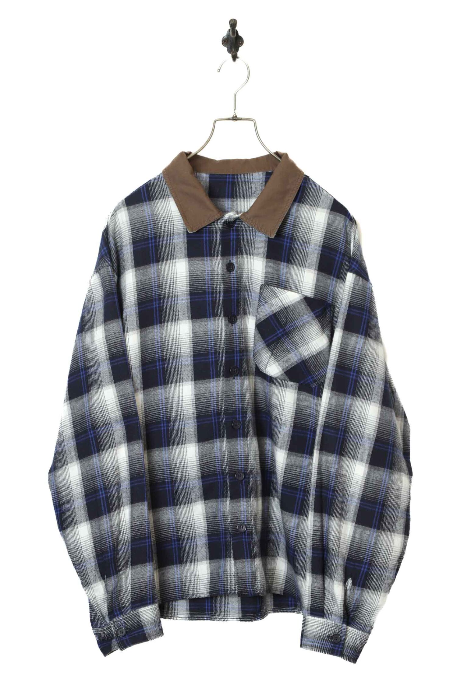 VINTAGE CHECK PATTERN SHIRT/XL