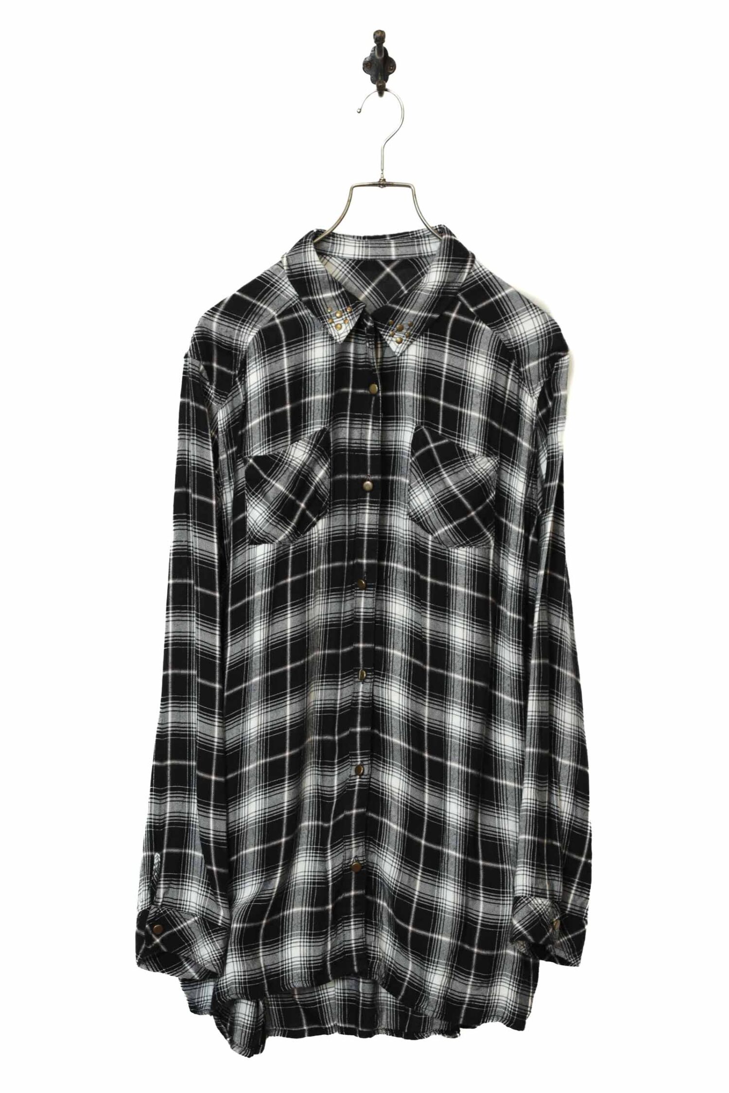 VINTAGE CHECK PATTERN SHIRT/XL