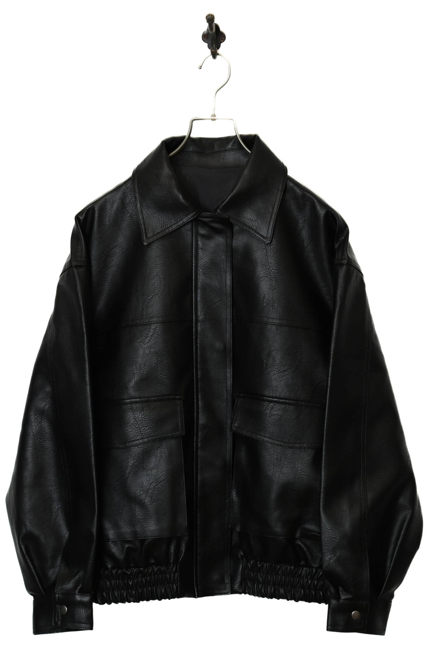 VINTAGE FAKE LEATHER BOMBER JACKET/XL