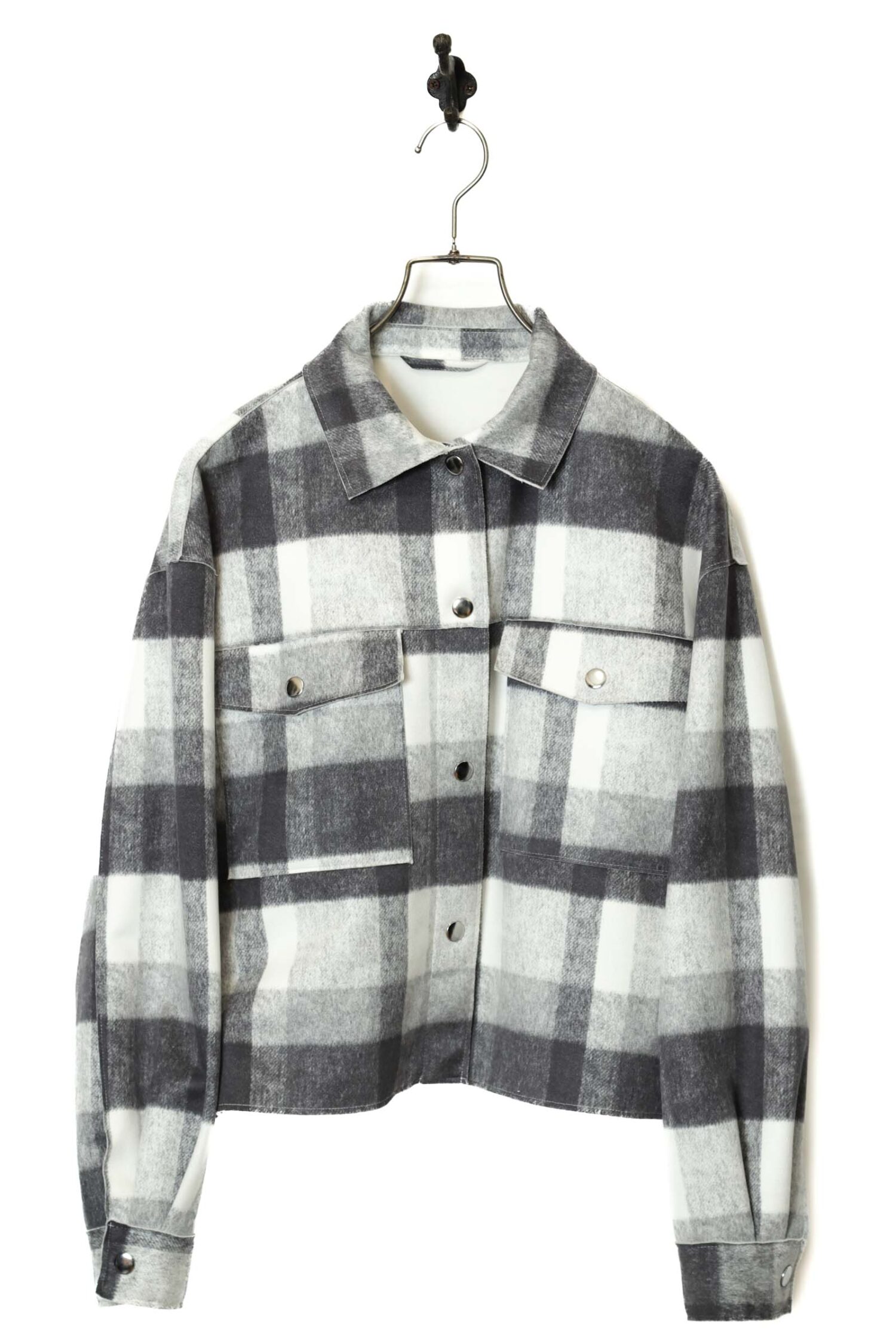 USED CUT-OFF SHORT CHECK SHIRT/L