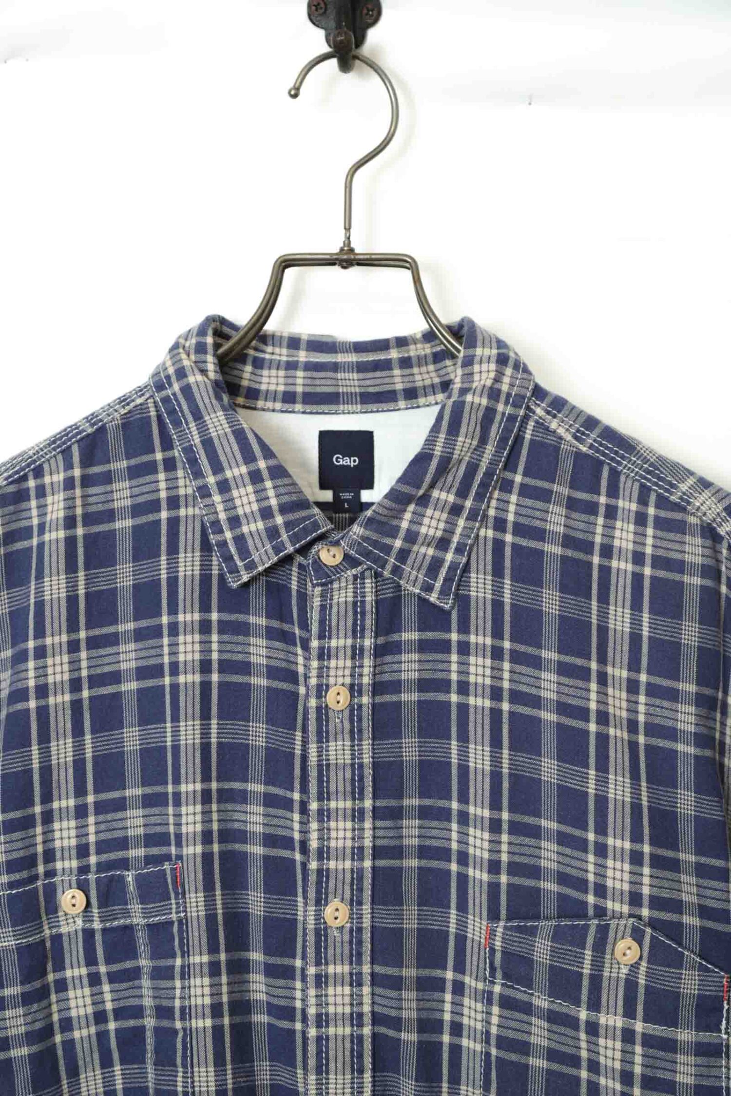 Alternative view of USED GAP CHECK PATTERN SHIRT/L