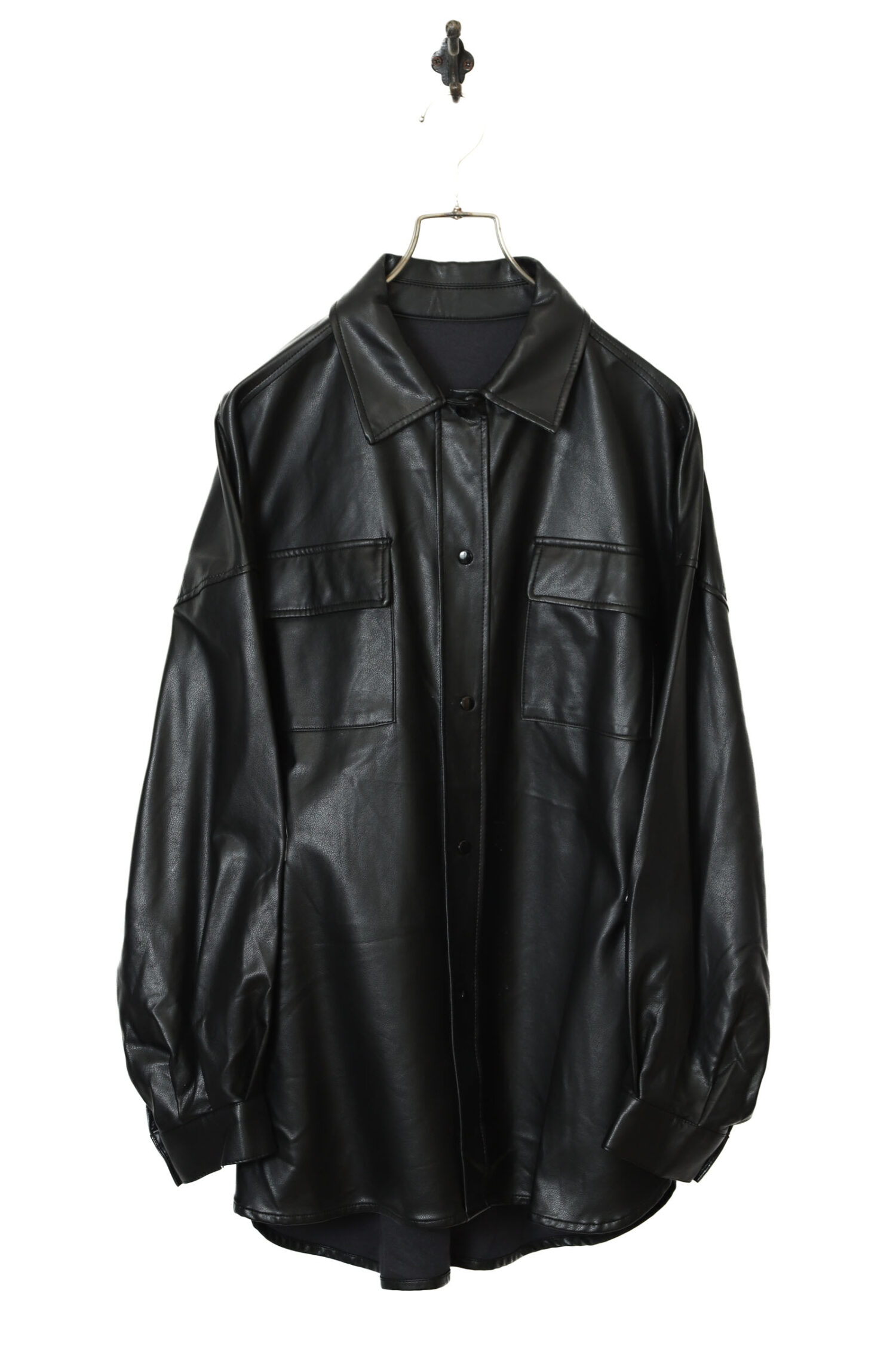 VINTAGE FAKE LEATHER SHIRT/XL