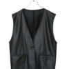 VINTAGE FAKE LEATHER VEST/L
