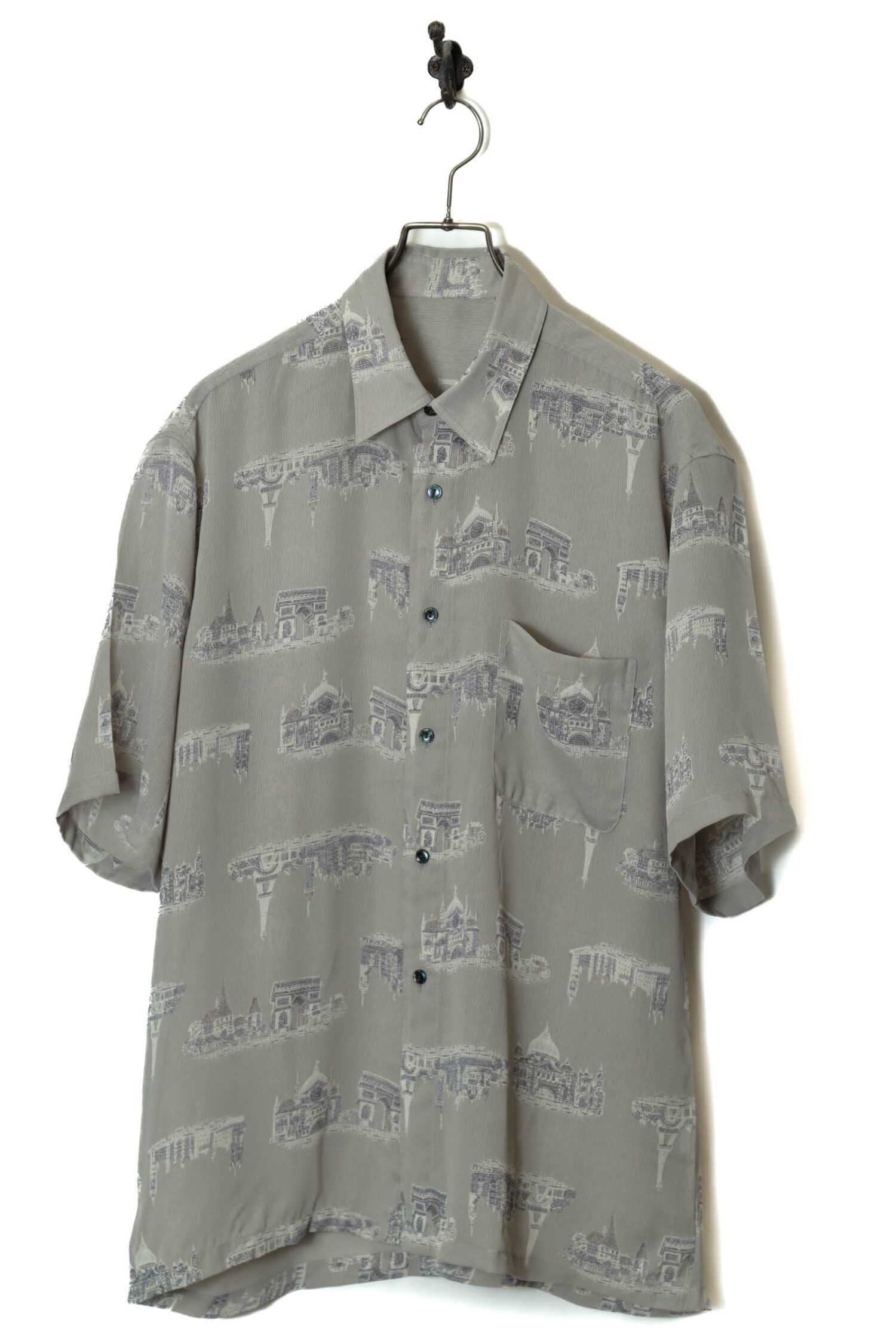 VINTAGE PRINTED SHORT SLEEVE SHIRT/L