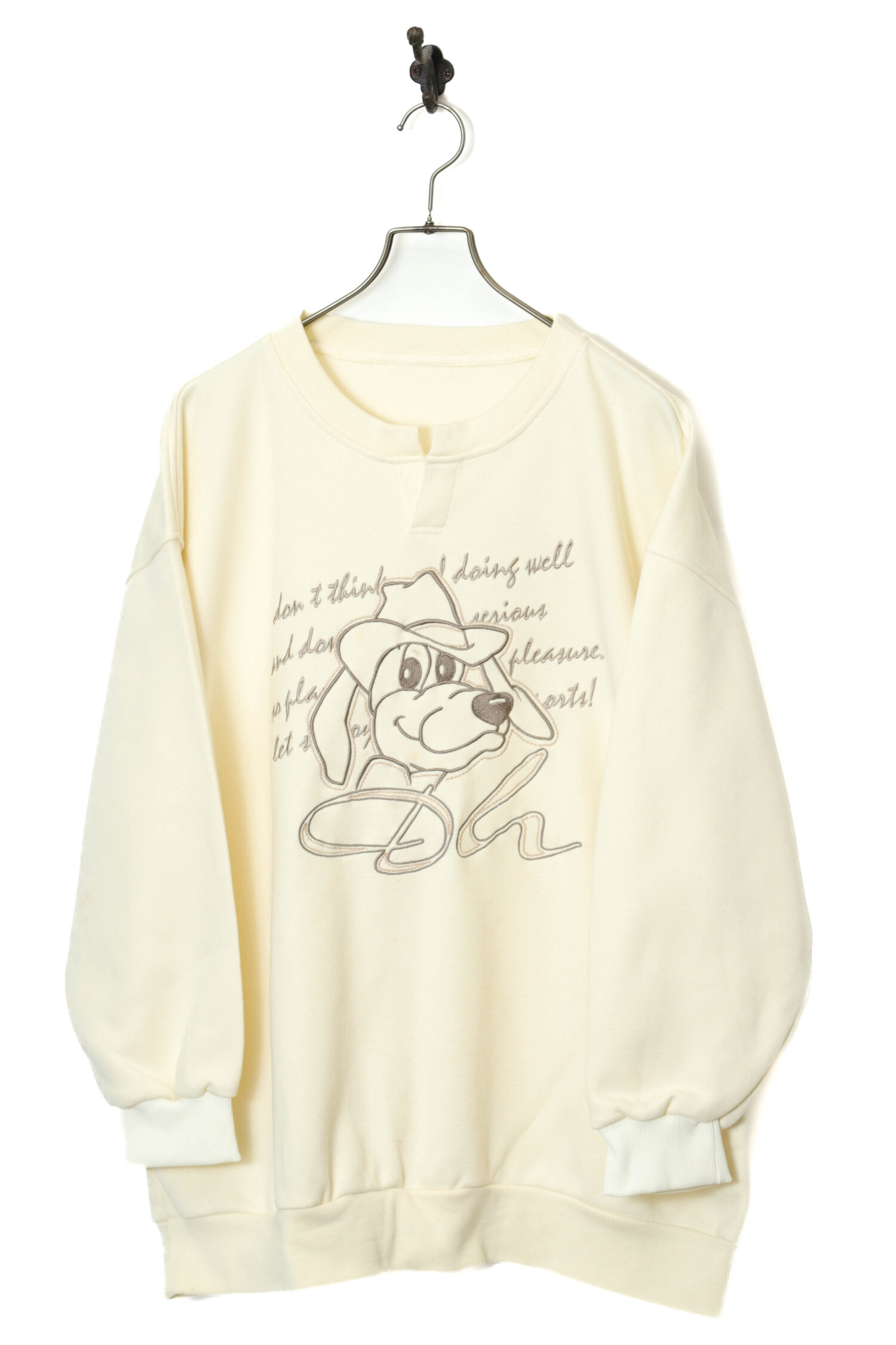 VINTAGE EMBROIDERY SWEAT SHIRT/XL
