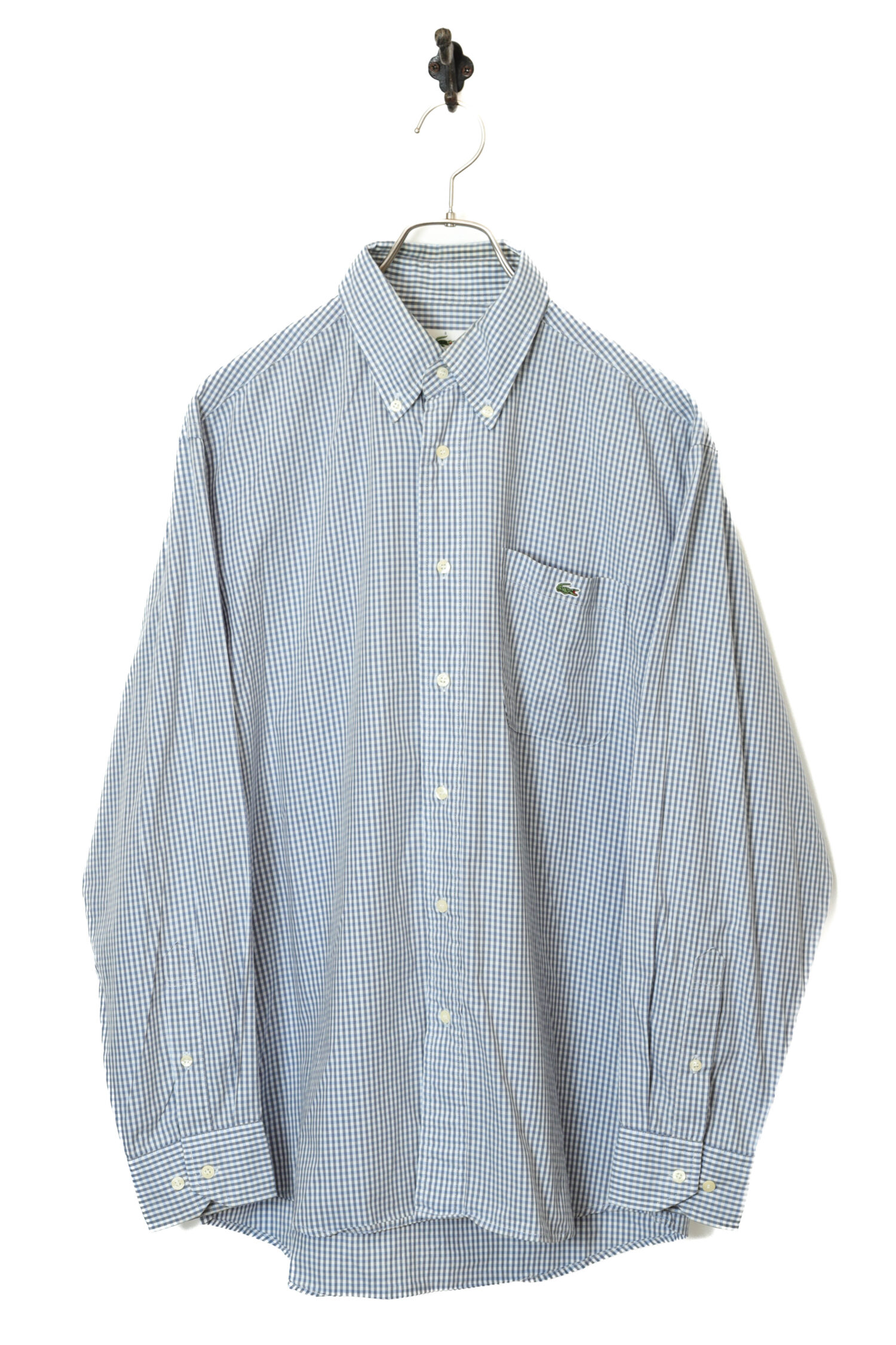 USED LACOSTE CHECK PATTERN SHIRT/L