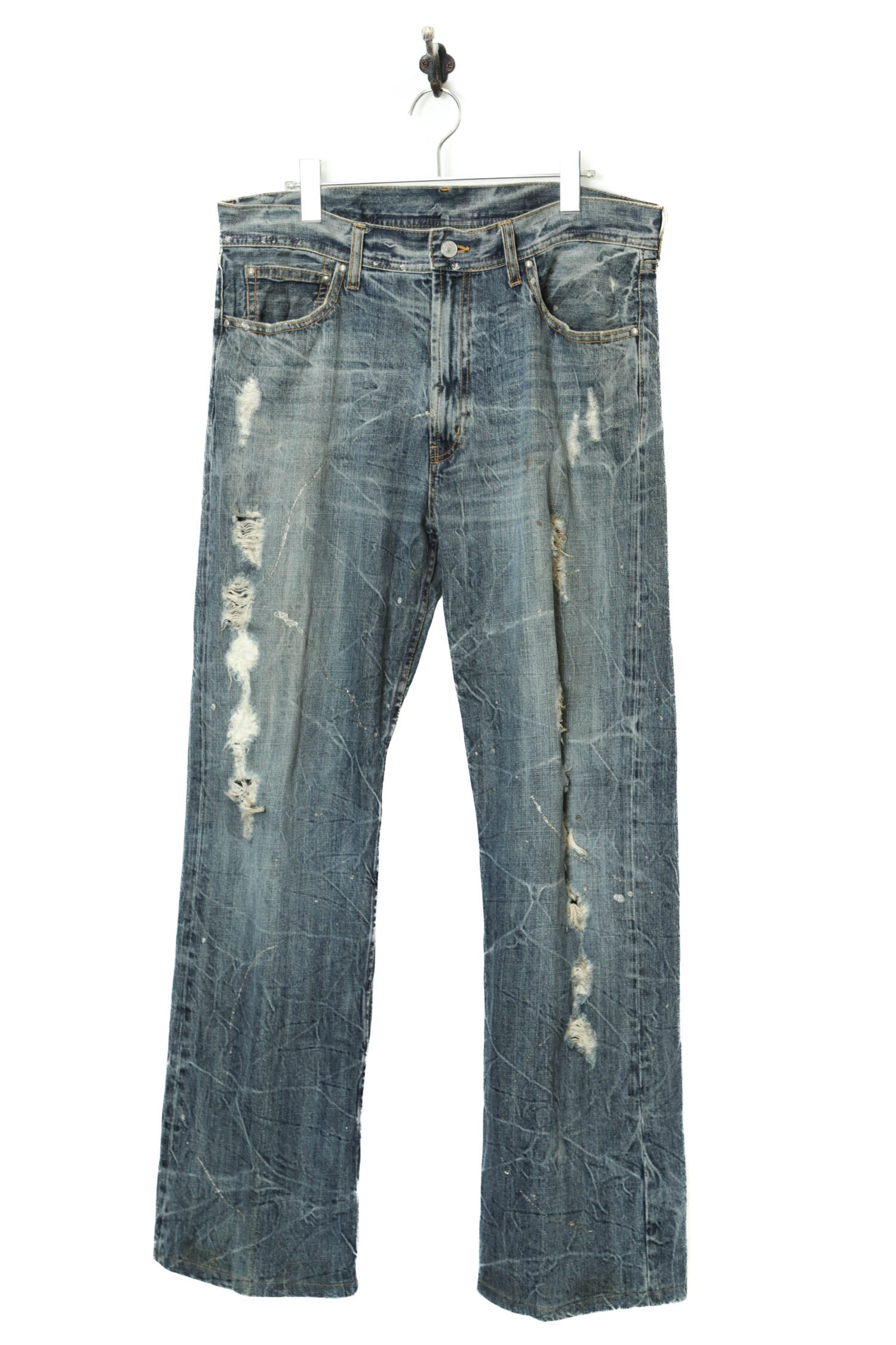 VINTAGE DAMEGED DENIM PANTS/W96