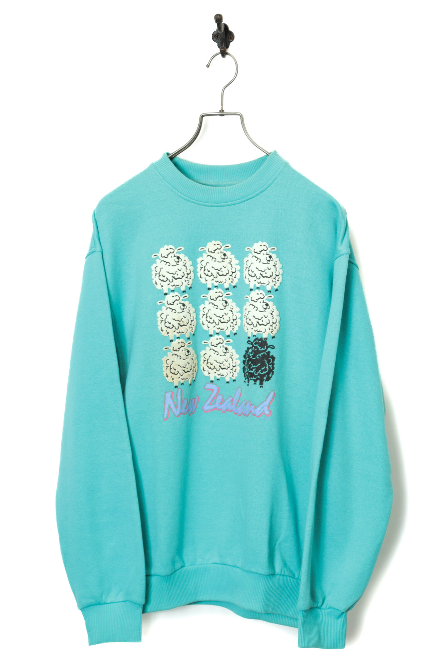 VINTAGE PRINTED SWEAT SHIRT/MADE IN NEW ZEALAND/L