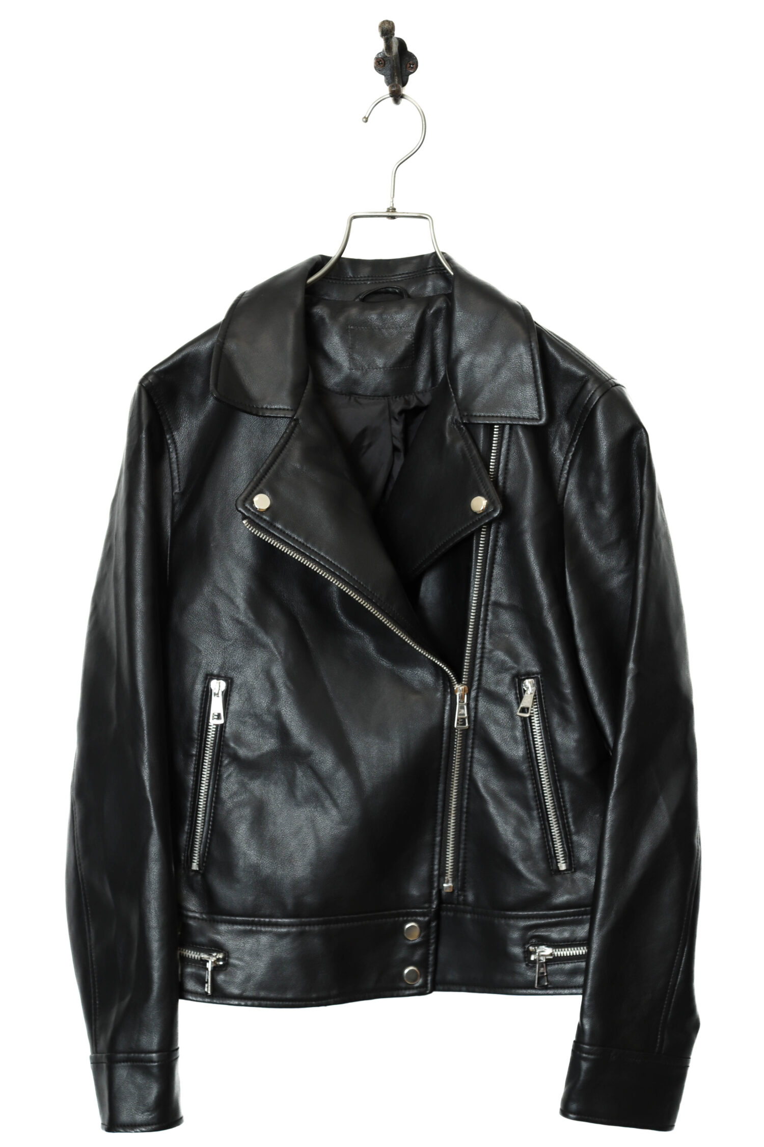 PREVIEW フェード　USED加工　レザー　ジャケット　ライダース USED FAKE LEATHER RIDERS JACKET/M | 古着屋FERANTRACING【公式