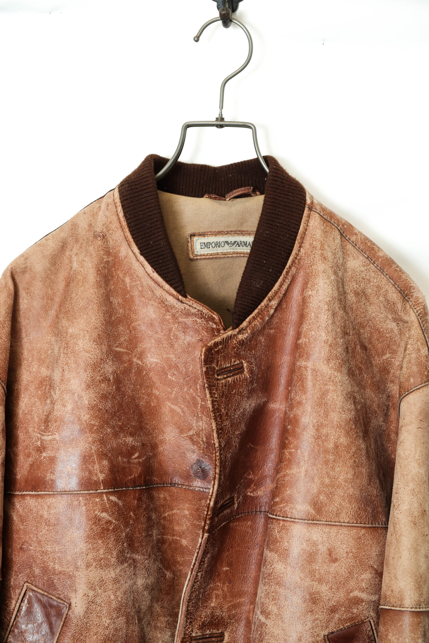 USED EMPORIO ARMANI LEATHER JACKET/XL | 古着屋FERANTRACING【公式