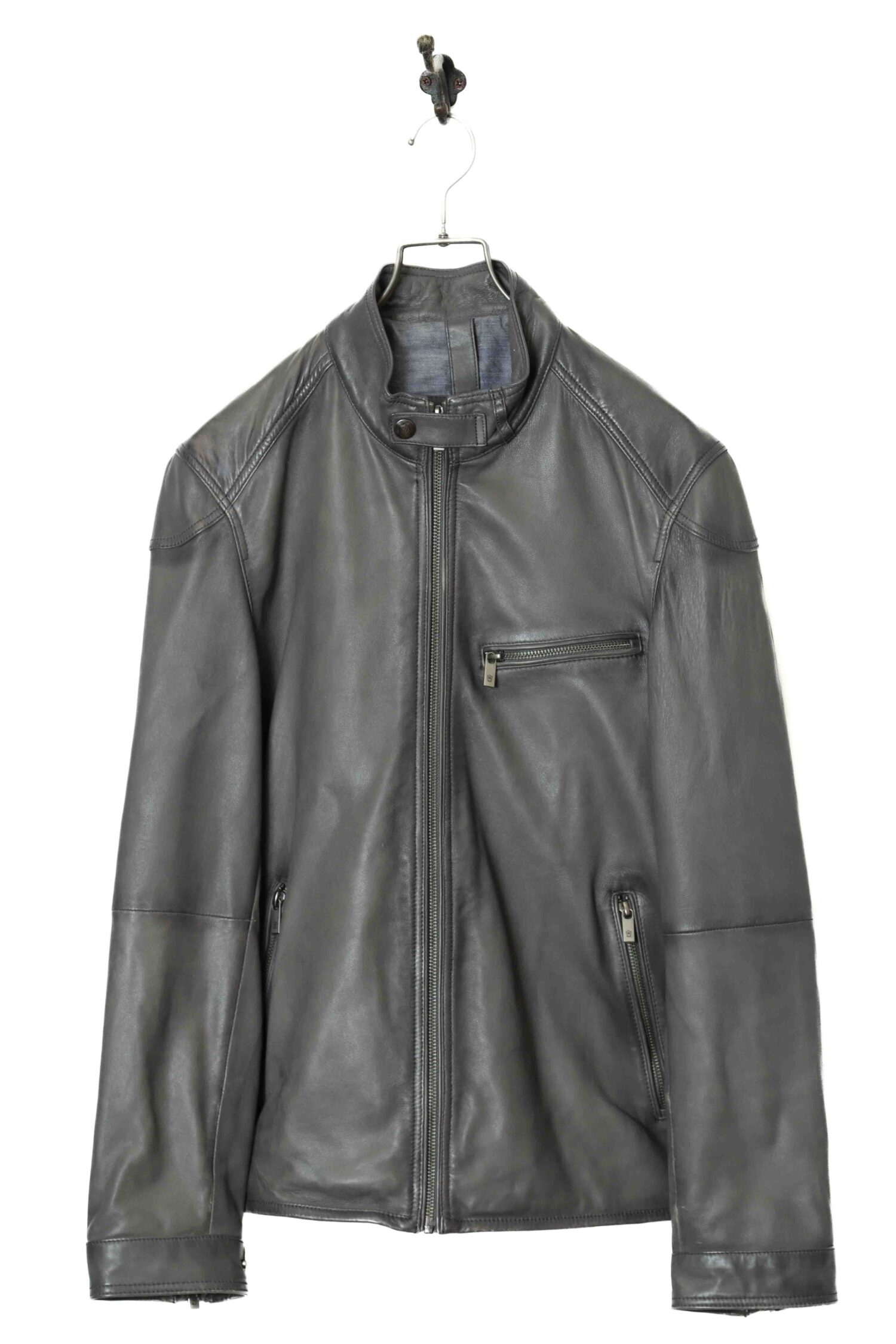 USED MASSIMO DUTTI LEATHER SINGLE RIDERS JACKET/L | 古着屋