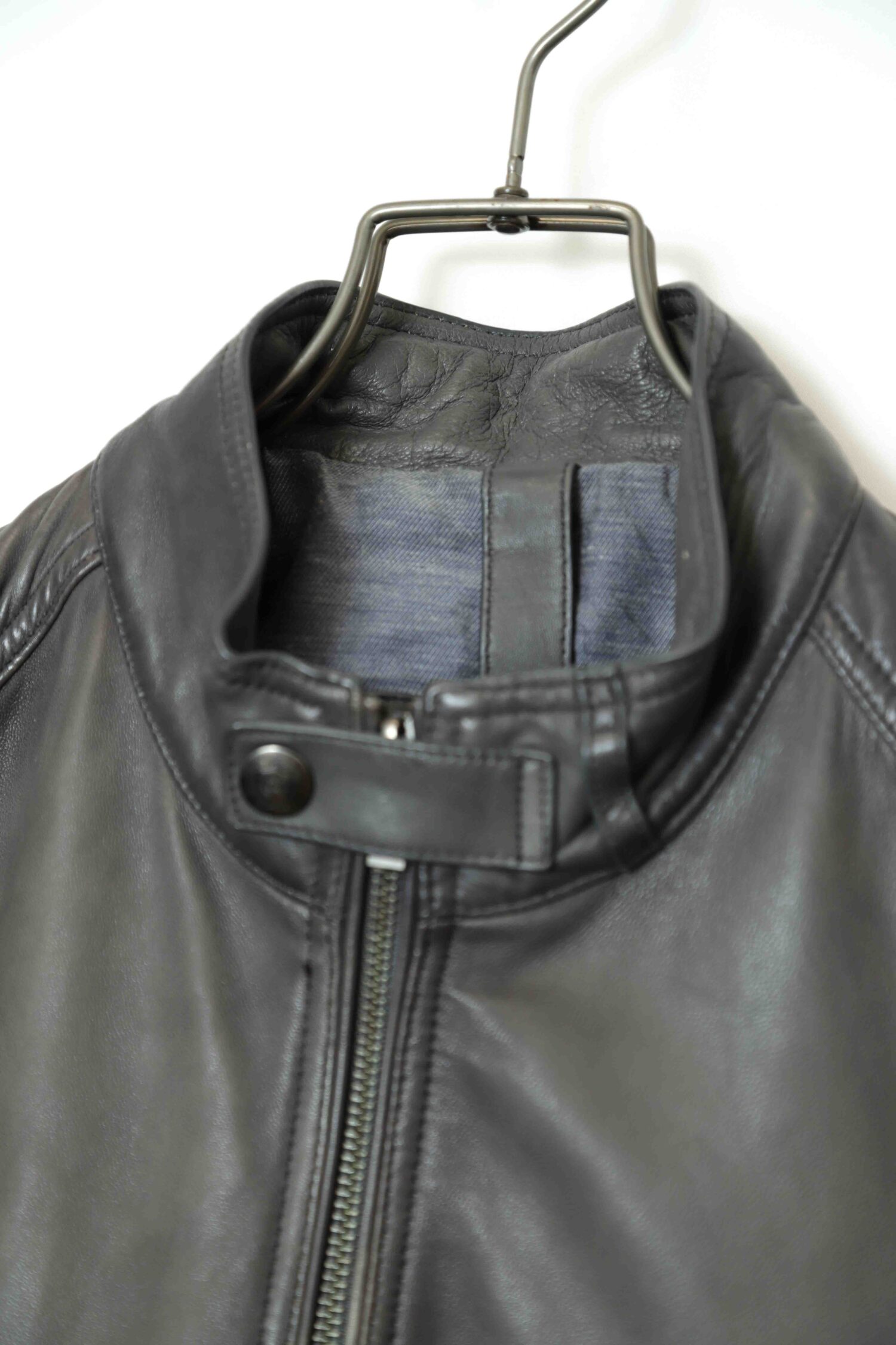 USED MASSIMO DUTTI LEATHER SINGLE RIDERS JACKET/L | 古着屋