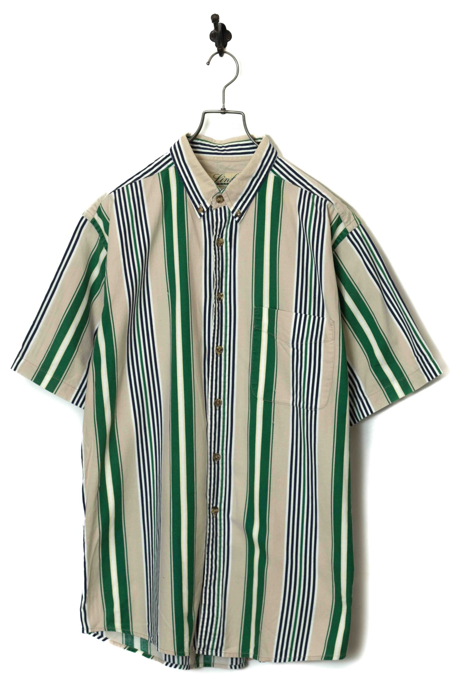 VINTAGE STRIPE SHORT SLEEVE SHIRT/L