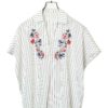 VINTAGE FLOWER EMBROIDERY SHIRT/L