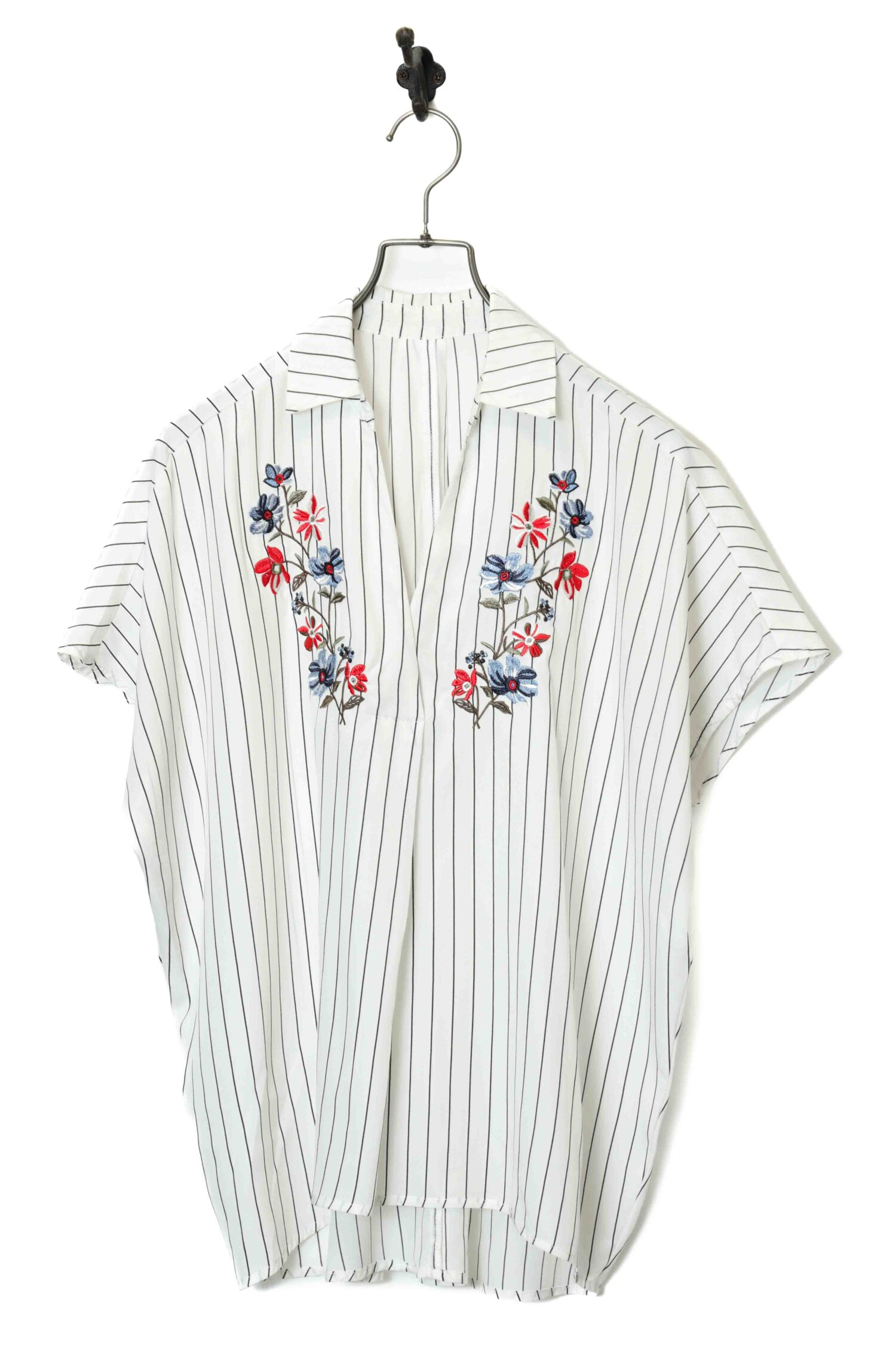VINTAGE FLOWER EMBROIDERY SHIRT/L