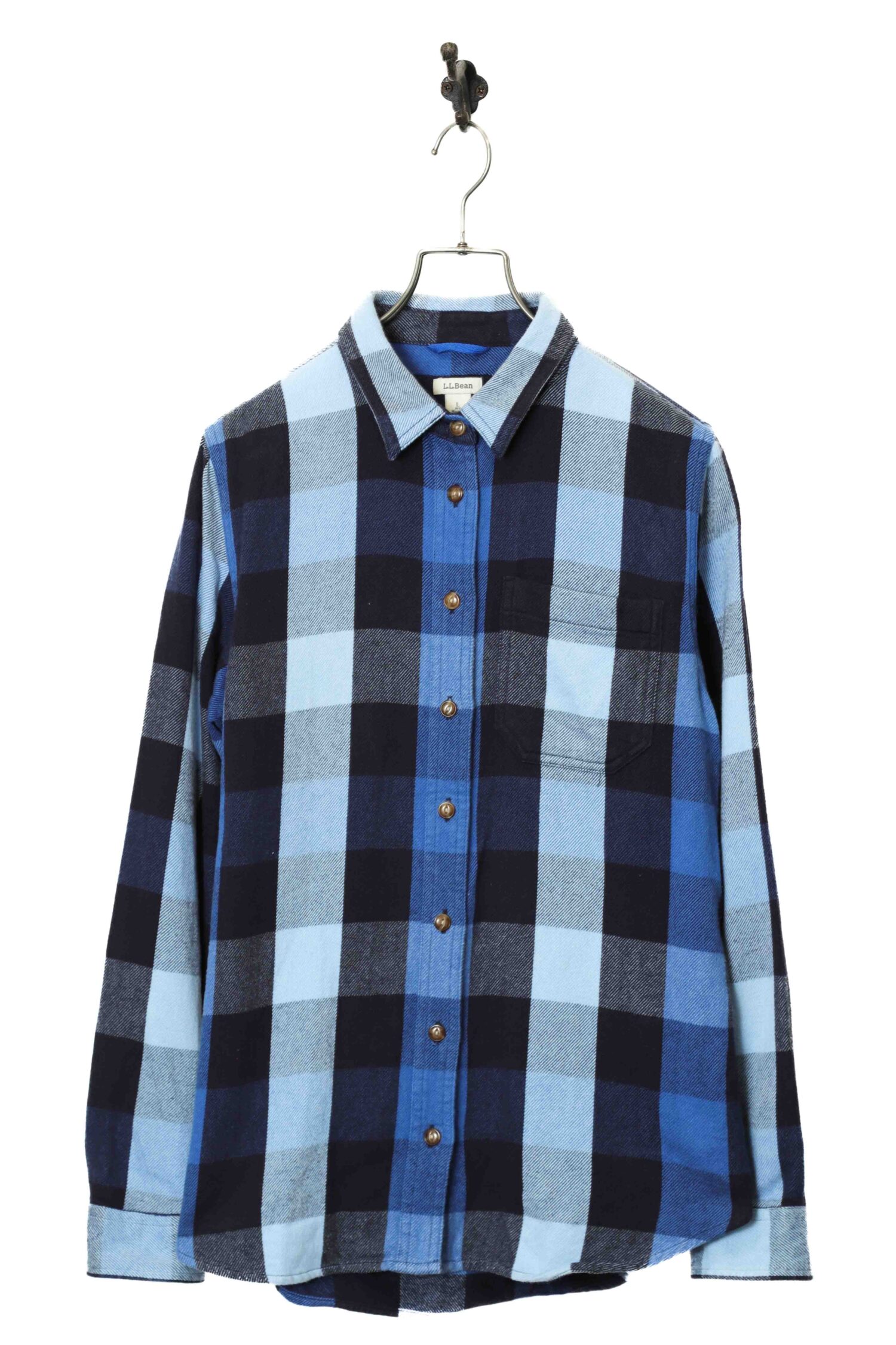 USED L.L BEAN CHECK SHIRT/L
